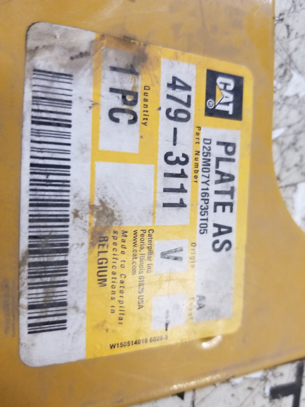 Caterpillar 479-3111 Soot Sensor Wiring Mounting Plate 4793111