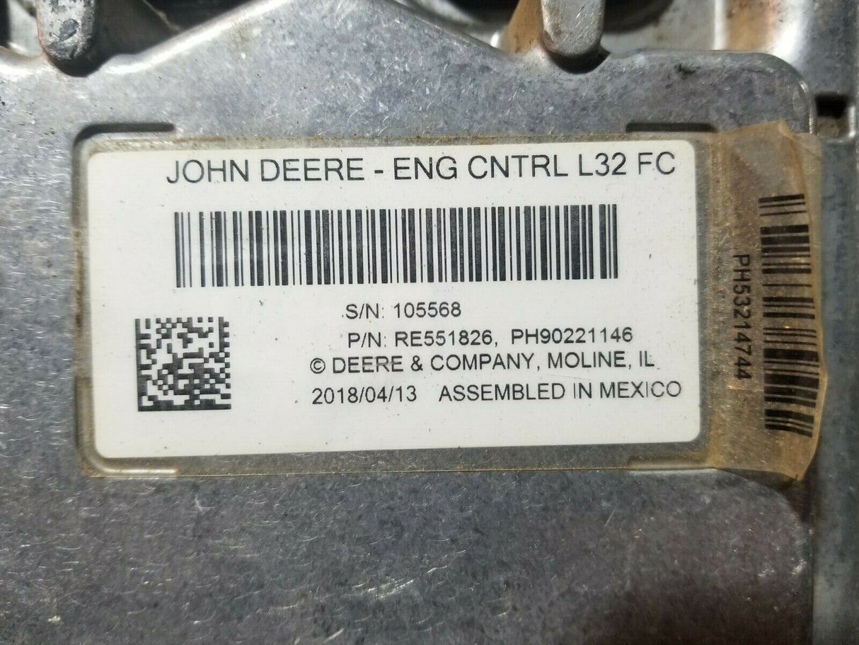 JOHN DEERE ECM RE551826 PH90221146 ENG CNTRL L32 FC
