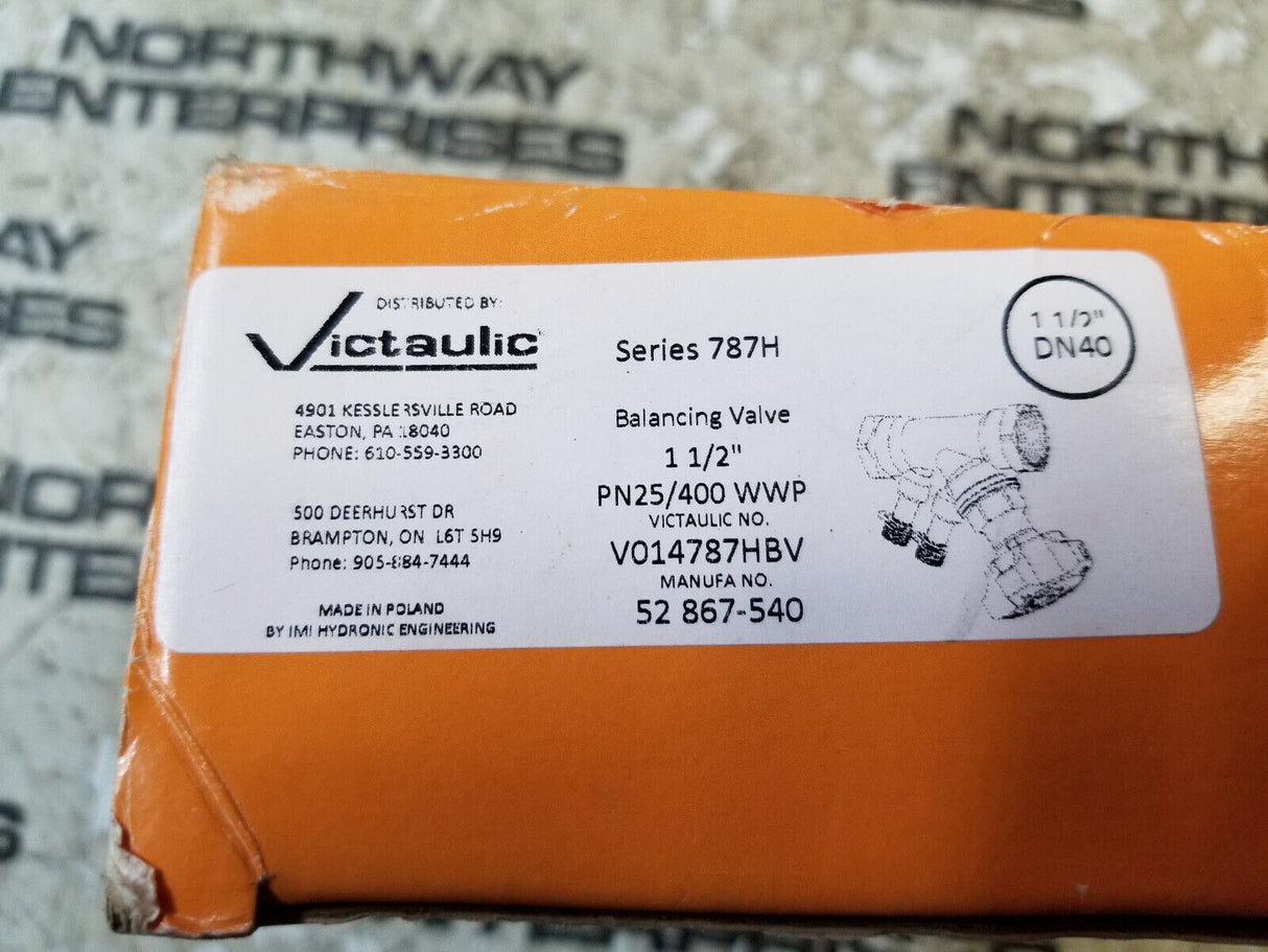 IMI TA 1 1/2" VALANCING VALVE PN25/400WWP 787H 52 867-540 V014787HBV