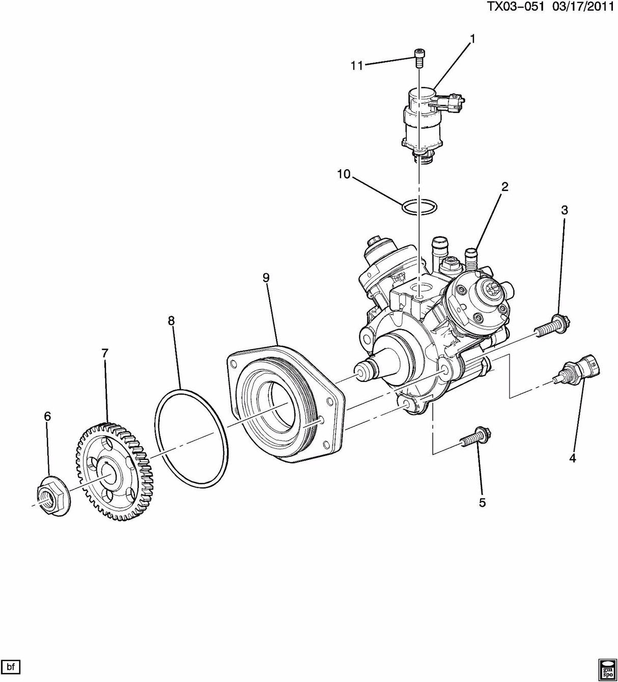 11-15 2011-2015 6.6L DURAMAX CP4 INJECTION PUMP GEAR 12629463 LML