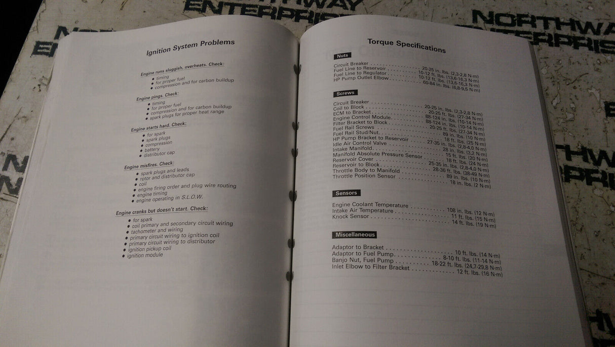 1999 Volvo Penta "WT" GM EFI Diagnostic Models OEM Workshop Manual P/N 3850078