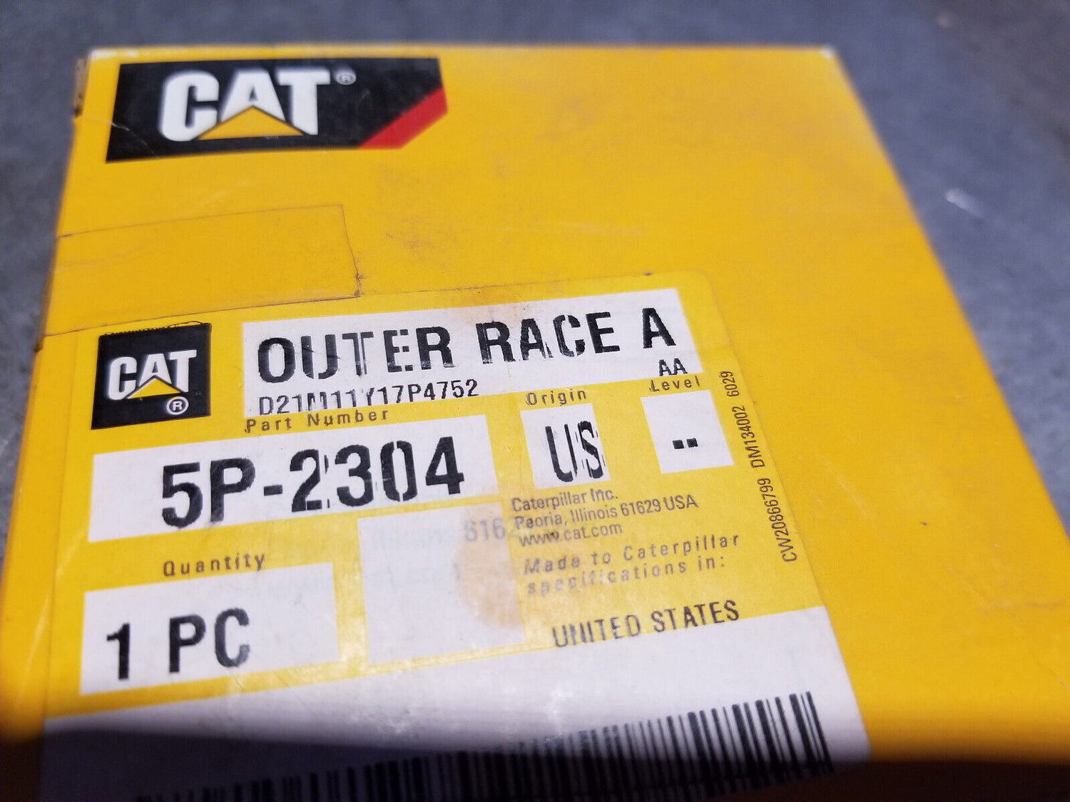 5P-2304 Caterpillar 59.38mm Minimum Diameter Race and Roller Bearing 5P2304