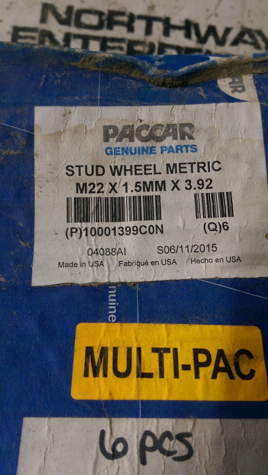 QTY 6 - 10001399 Stud Wheel Metric M22 X 1.5mm X 3.92" (6 STUDS TOTAL) 10001399C