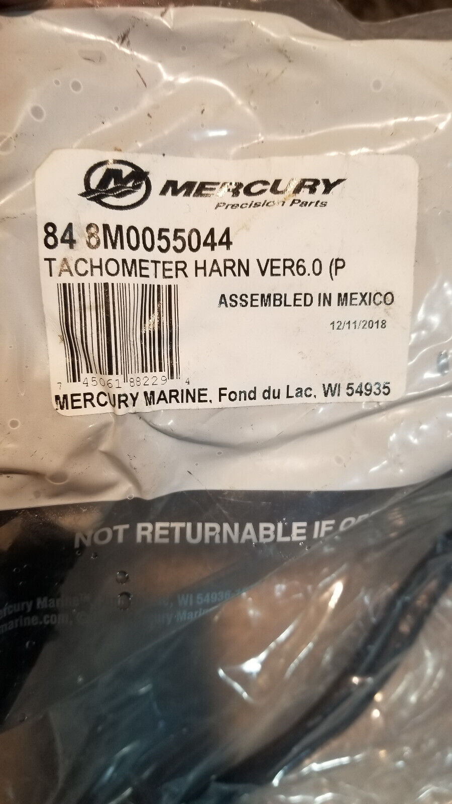 Genuine Tachometer Gauge Harness (Ver 6.0) Mercury Mariner Outboard 84-8M0055044