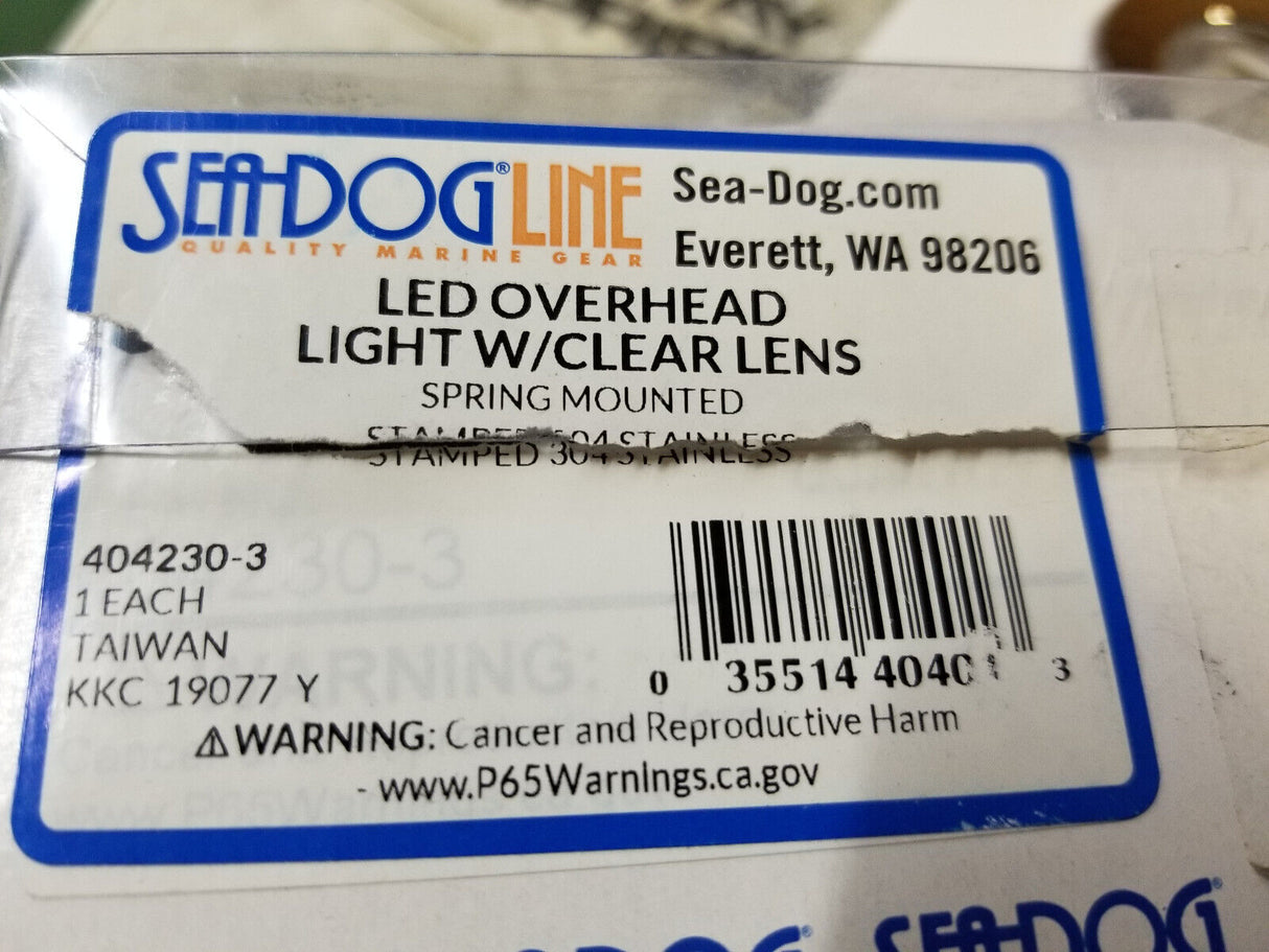 404230-3 Sea-Dog LED Overhead Light - Brushed Finish - 60 Lumens - Clear Lens