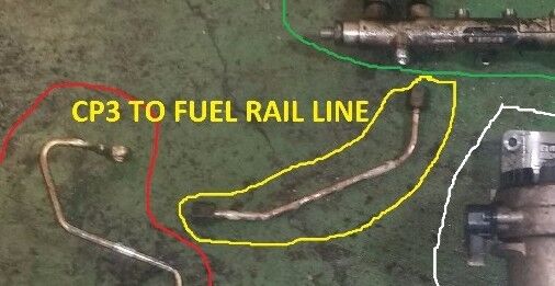 2003-2007 CUMMINS RAM 5.9L HIGH PRESSURE FUEL LINE 5086870AA 3957079 cp3 to rail