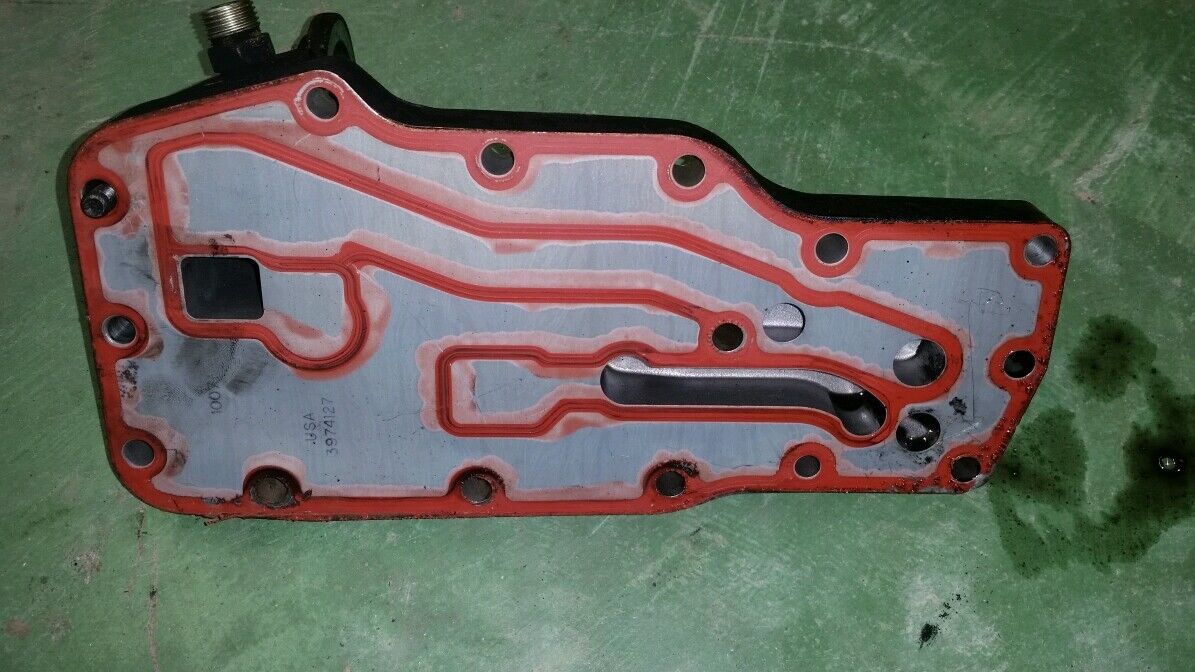 08 2008 CUMMINS 6.7L 6.7 OIL FILTER HOUSING OIL COOLER ADAPTER