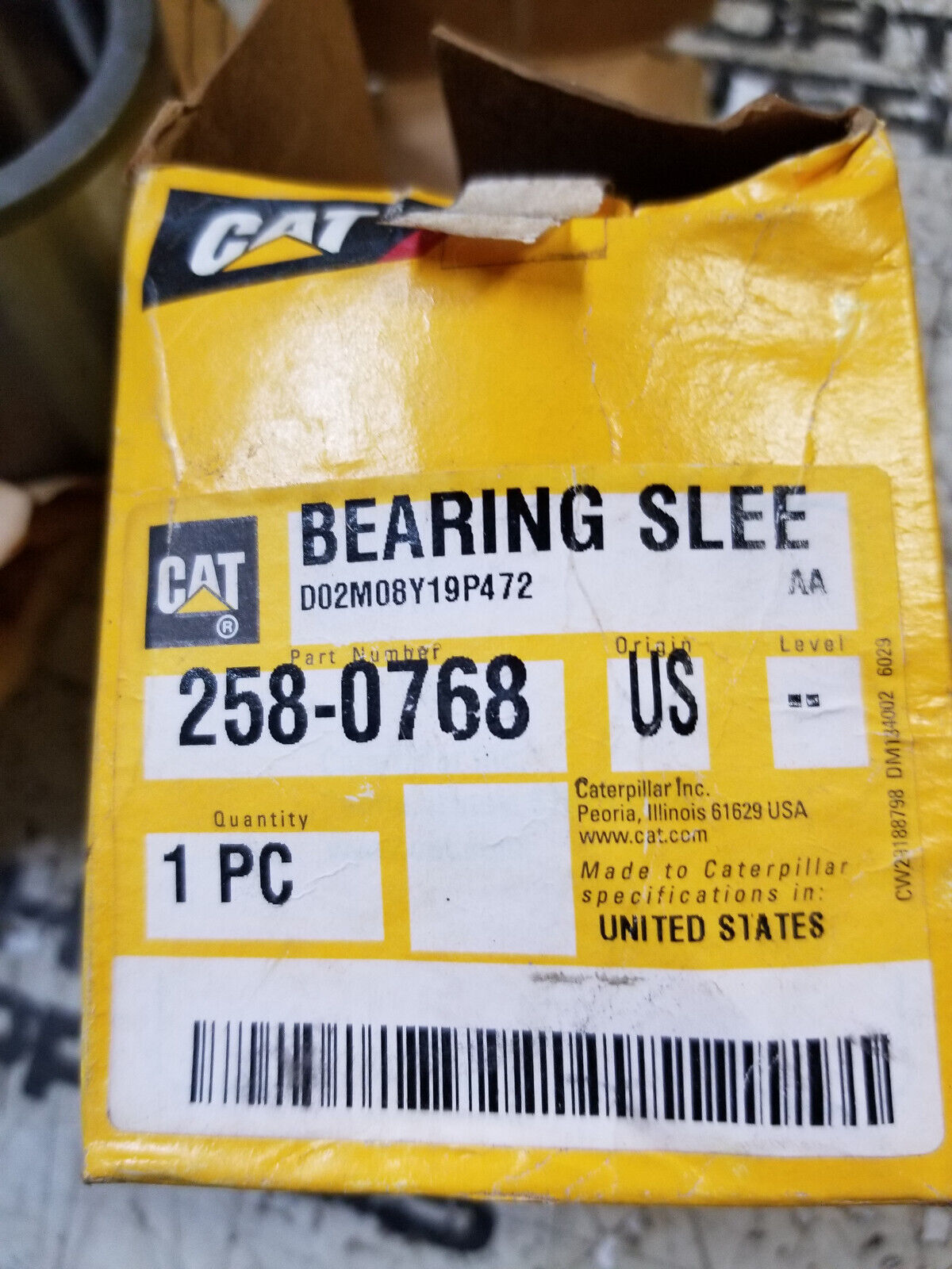 258-0768 CAT BEARING SLEEVE 2580768