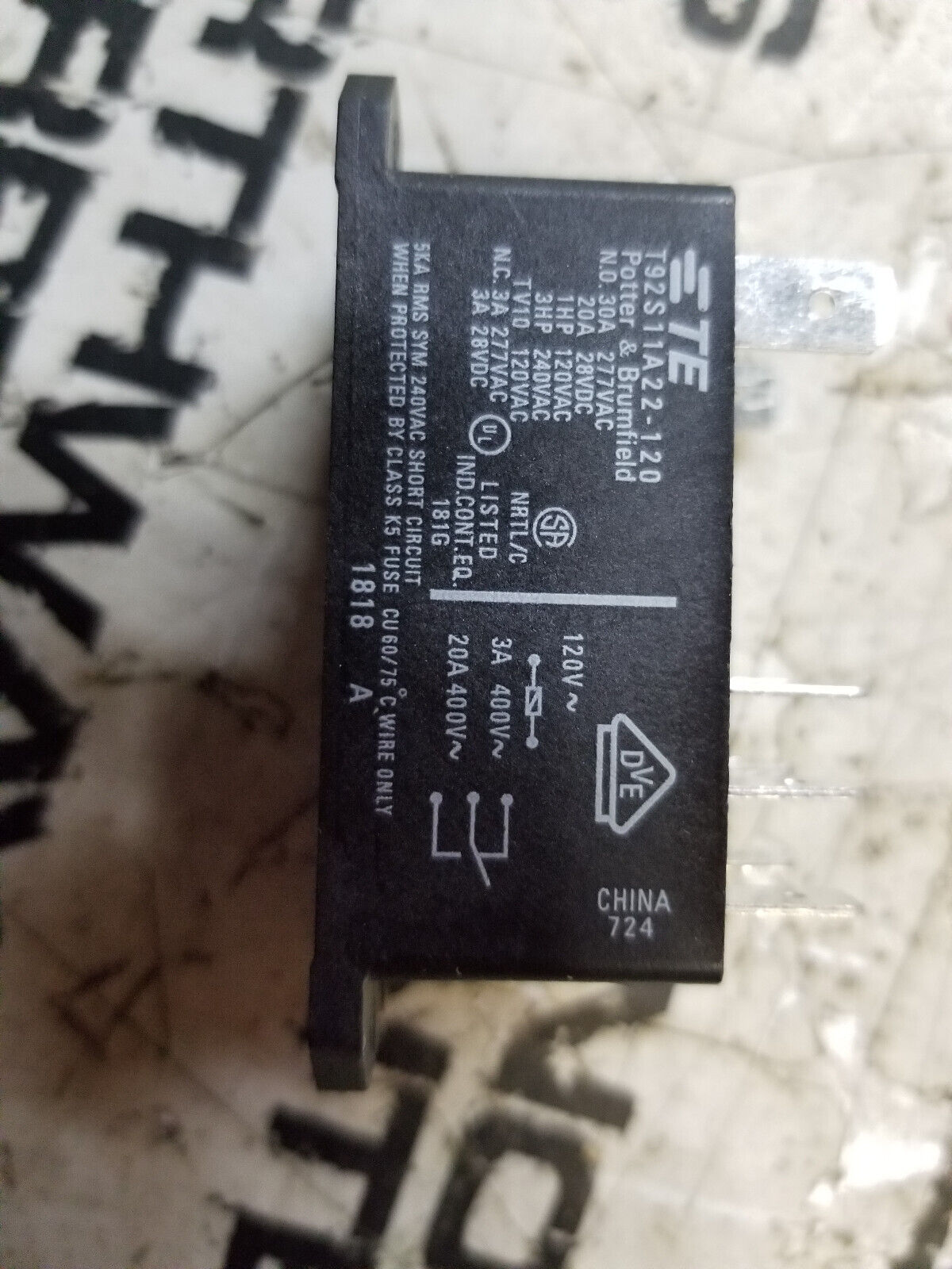 T92511A22-120 POWER RELAY 120V 30A
