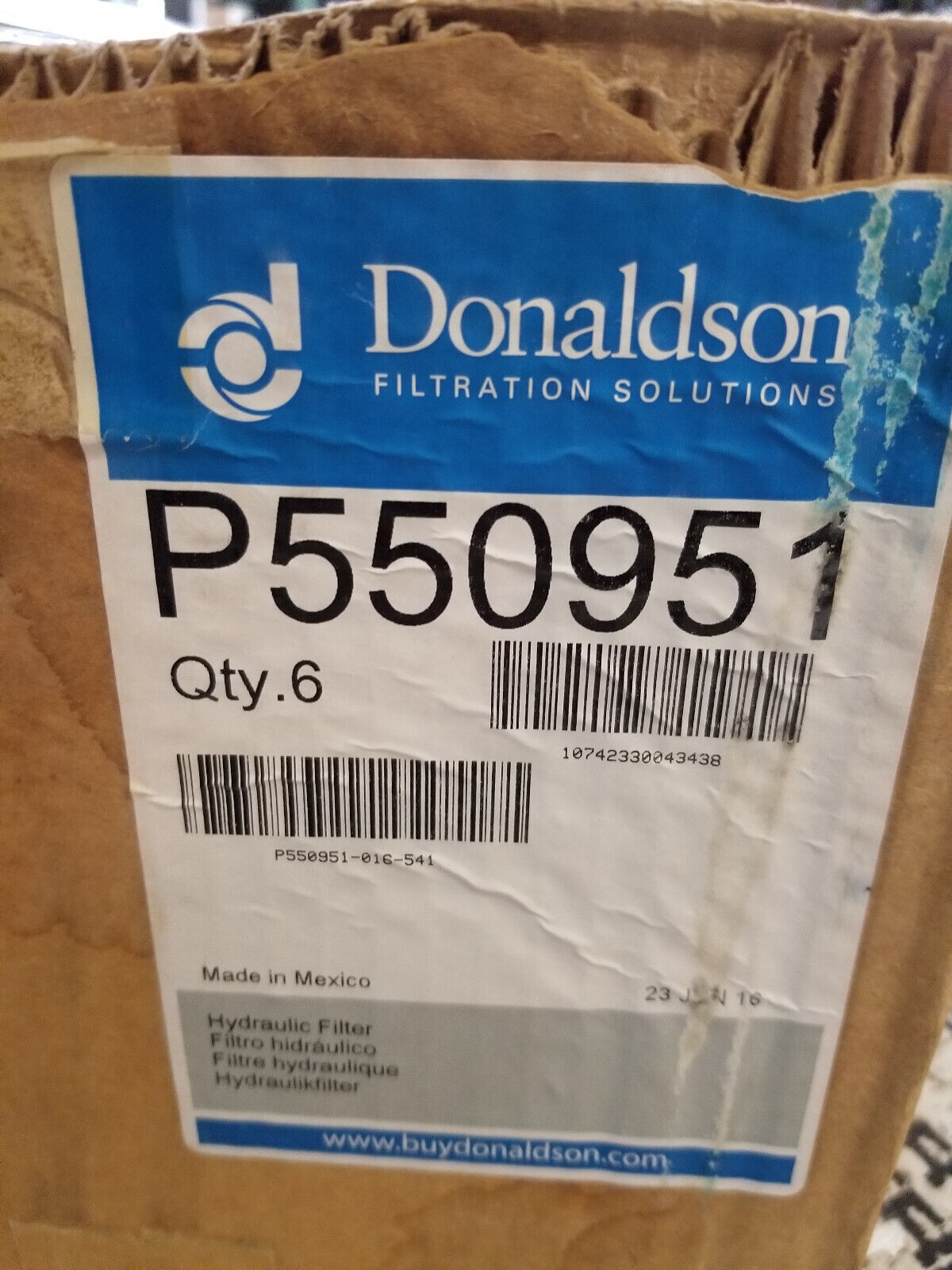 LOT OF 6PC - Donaldson Transmission Filter Cartridge- P550951