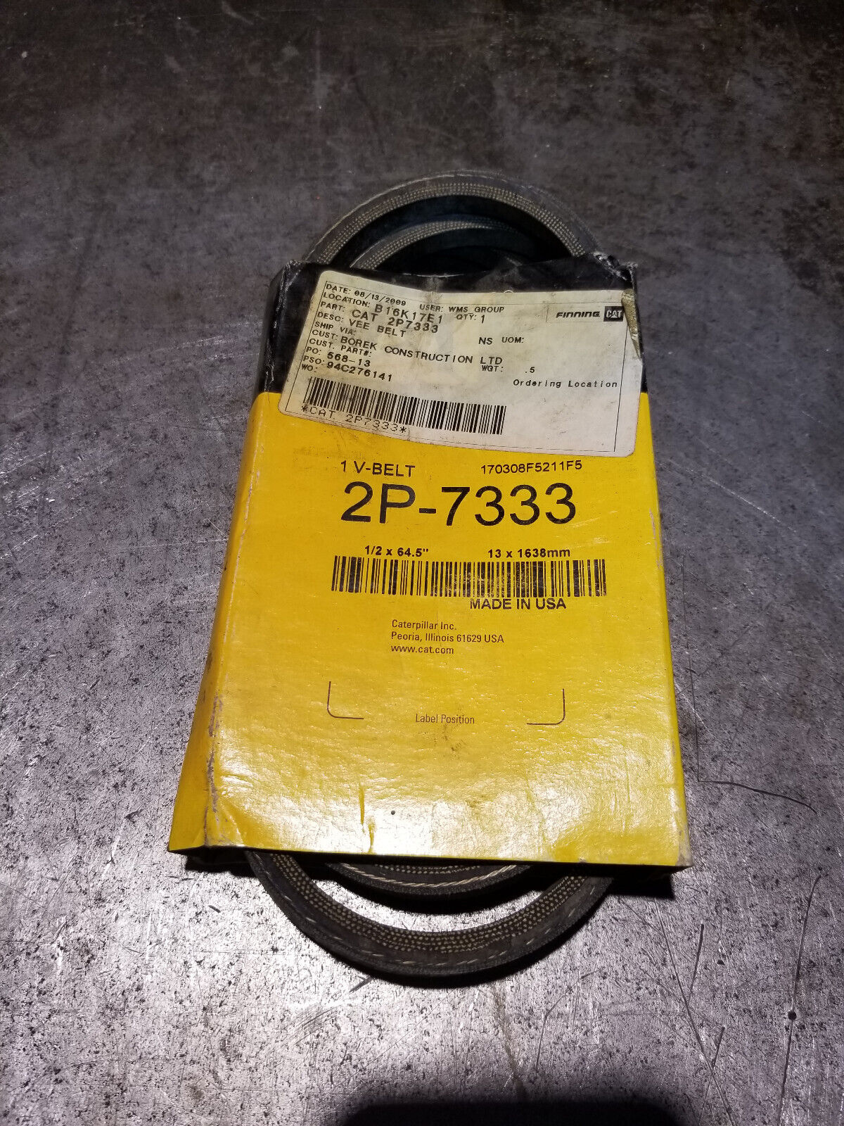 CATERPILLAR 2P-7333 2P7333 V-BELT