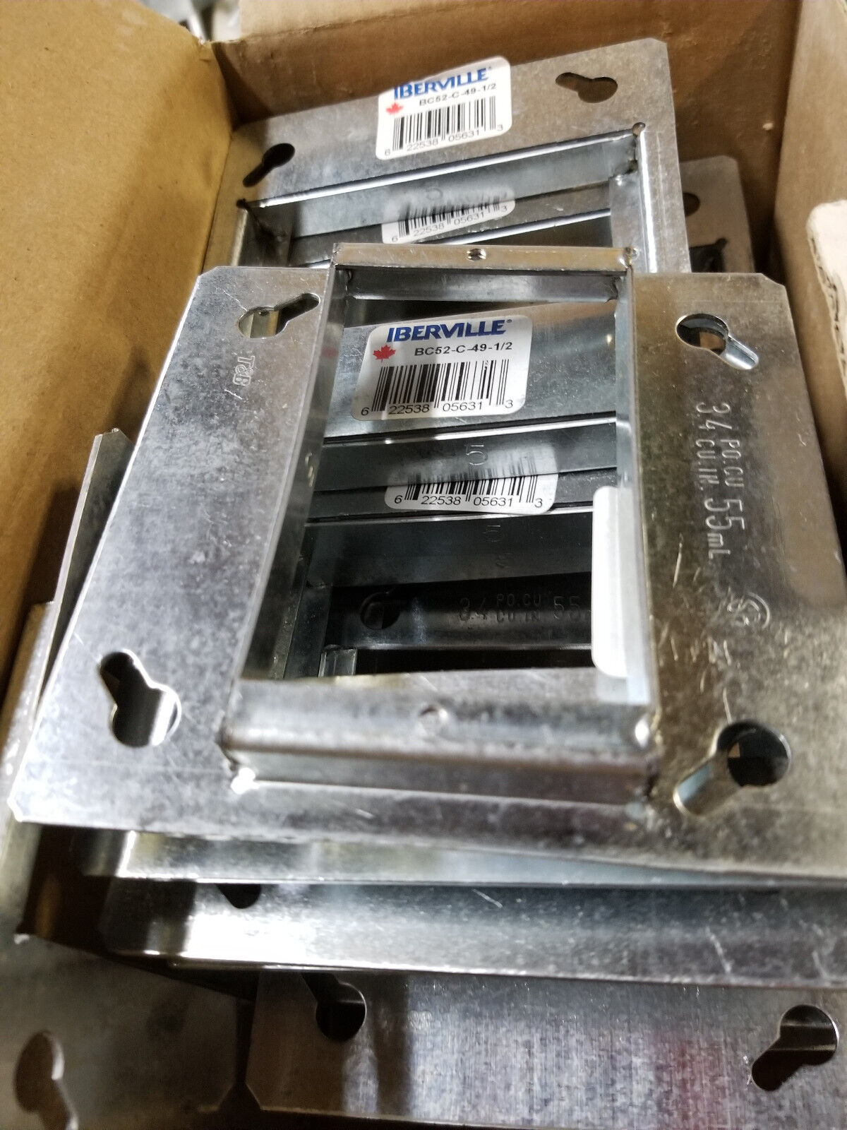 BOX OF 15PC - BC52C49-1/2 Iberville Square Cornered Tile Cover 1-Unit, 1/2 in