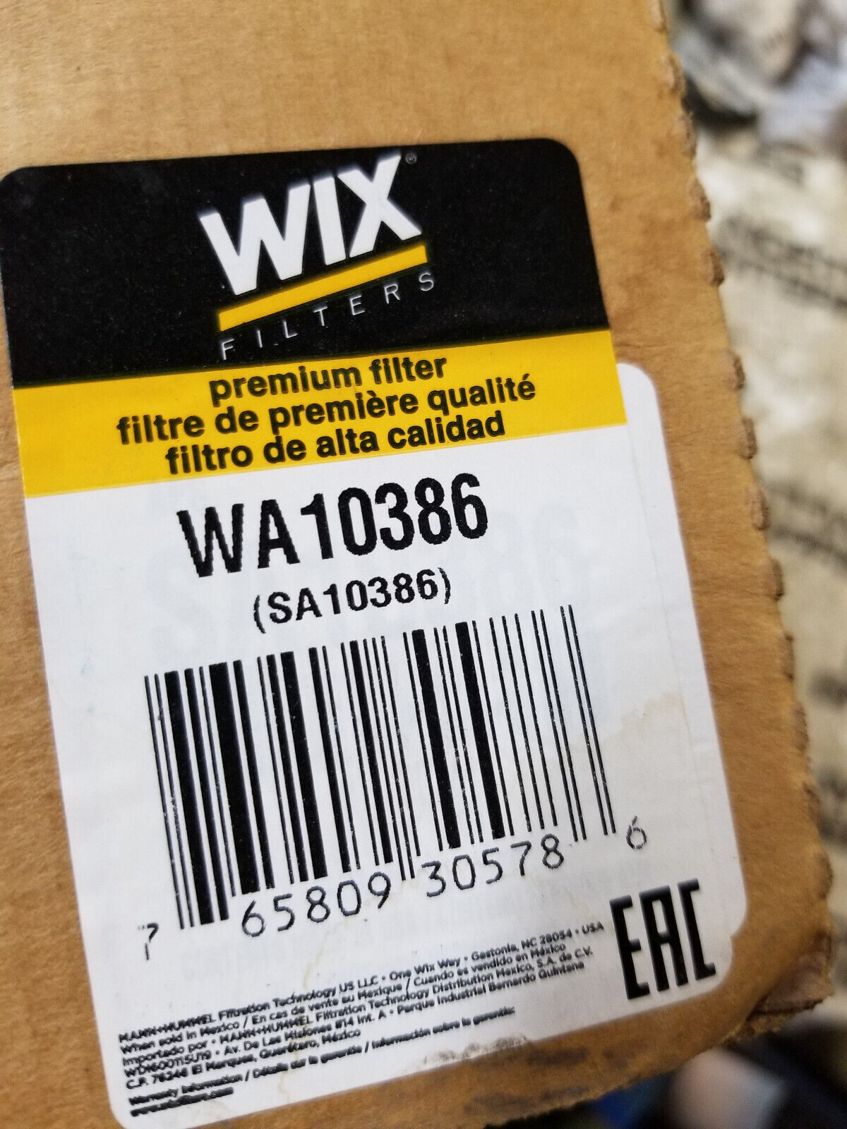 WA10386 WIX 7081706 FITS POLARIS AIR FILTER