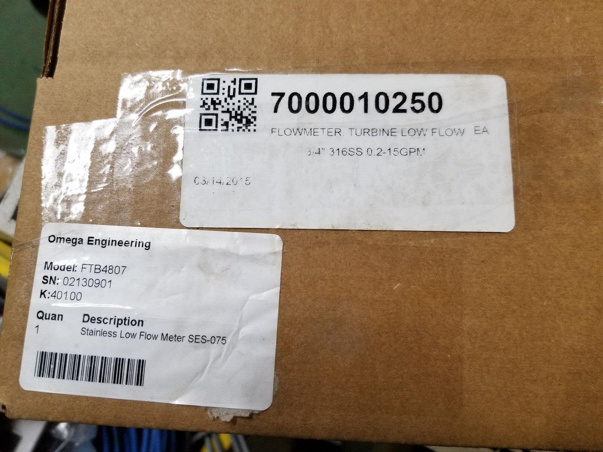 OMEGA ENGINEERING FTB4807 LOW FLOW LIQUID FLOWMETER