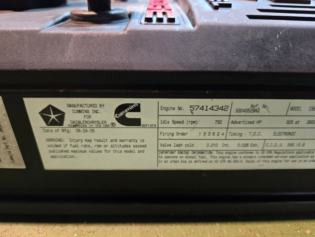 Dodge Ram 5.9L Cummins USED VALVE COVER ASSEMBLY 2005-07 4931453 4931454 REV013