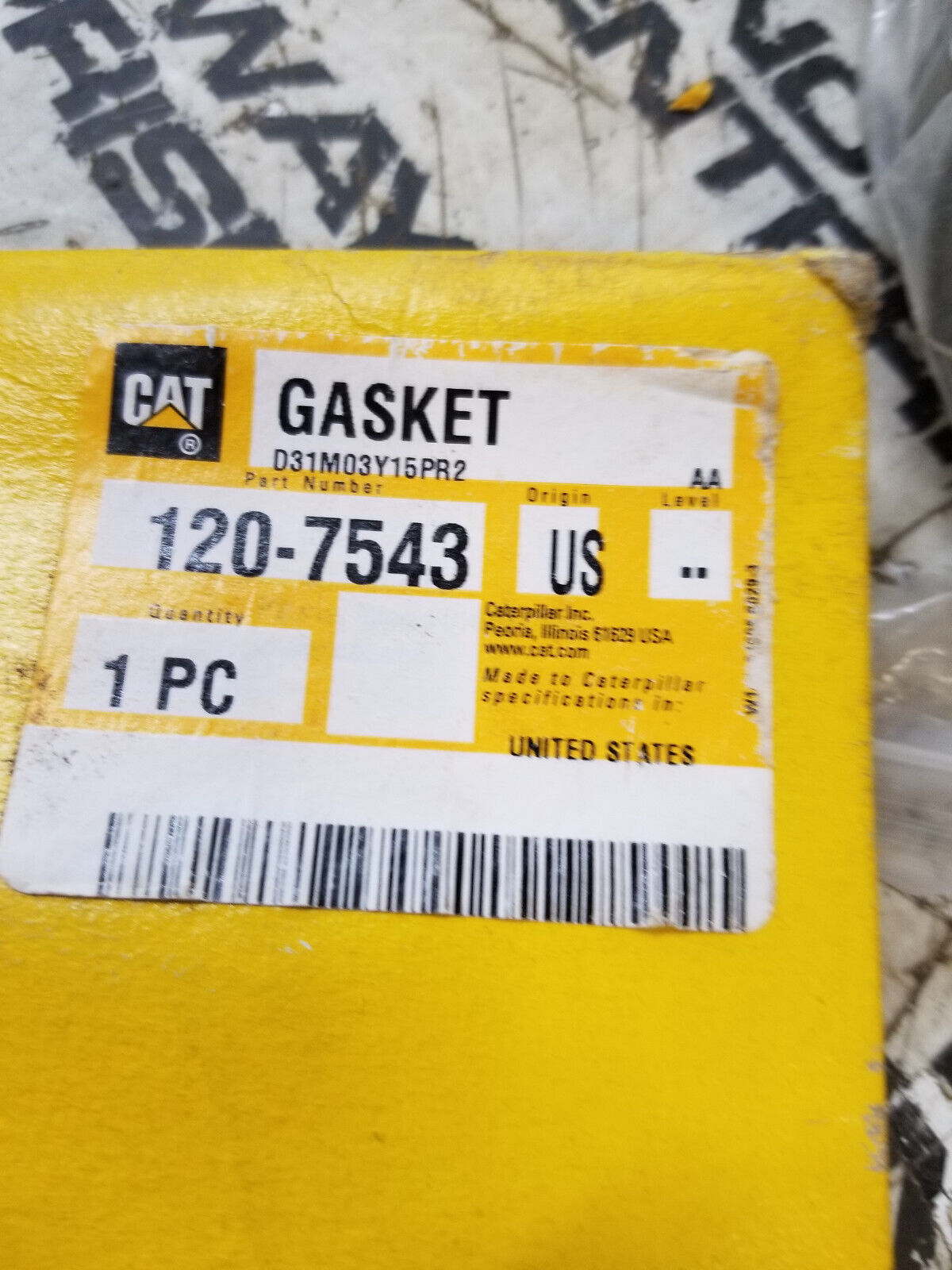 CATERPILLAR 120-7543 GASKET 1207543 0.065 Inch Thick Winch Case Cover Gasket
