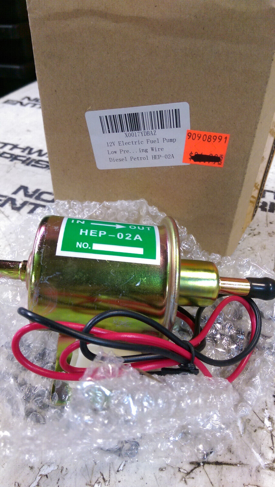 24V Electric Fuel Pump Golden HEP-02A Gas Diesel Fuel Pump Inline Low Pressure