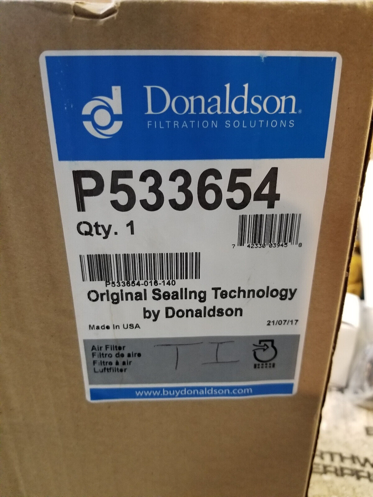 Donaldson Air Filter Primary Radialseal- P533654