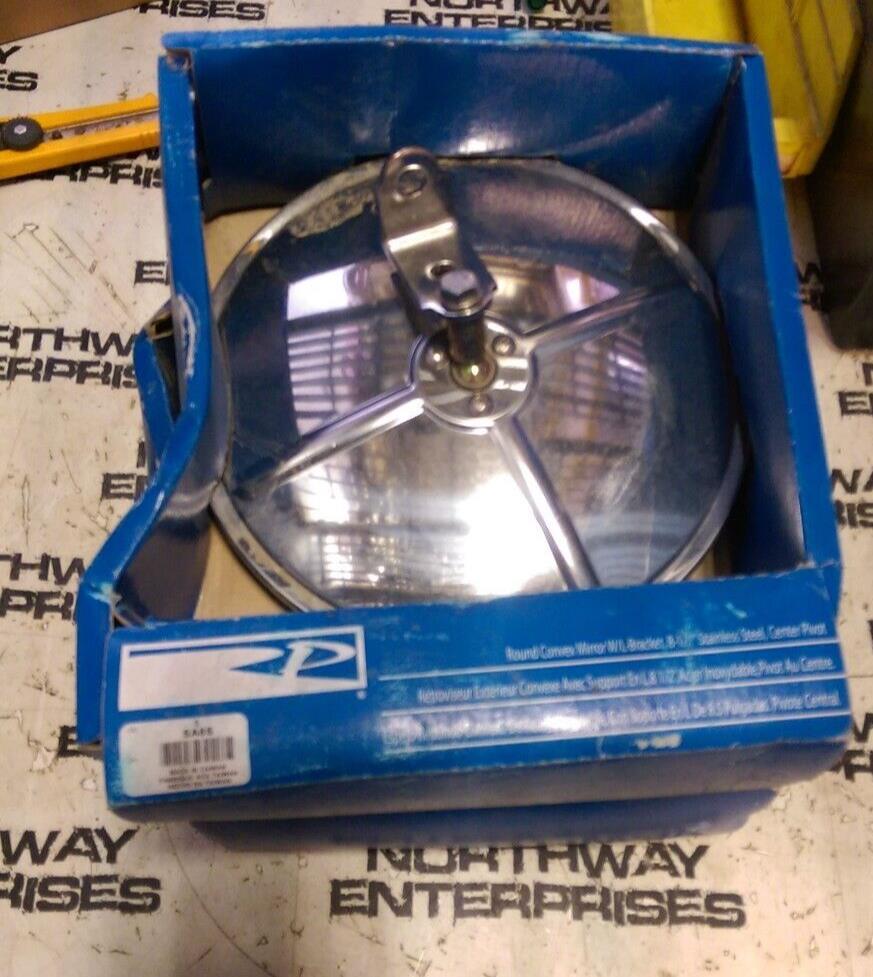TRP SA8S 8-1/2" Stainless Convex Center Pivot Mirror w/ L Bracket Free