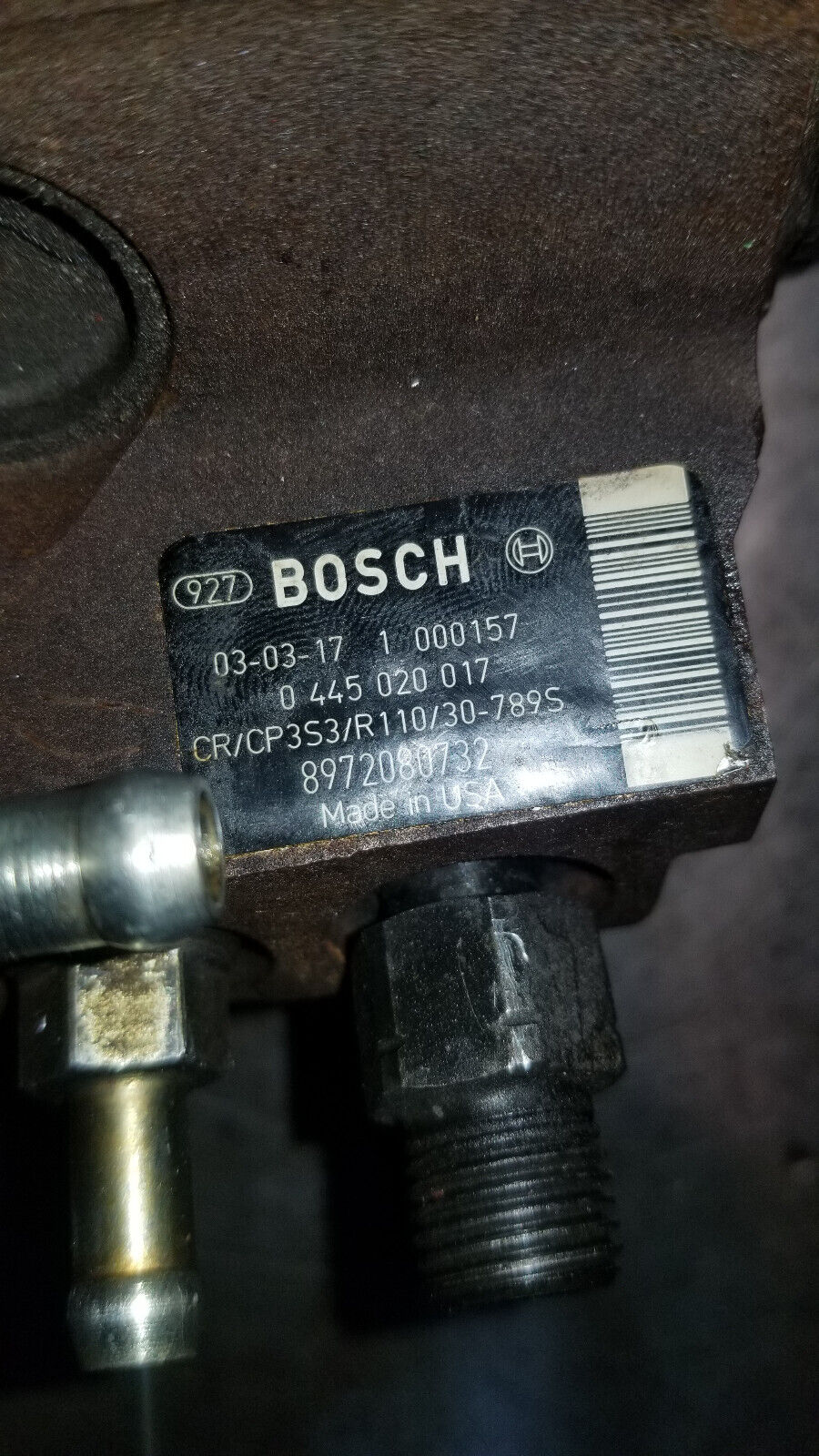 CORE 0445020017 Bosch CP3 Pump GM Duramax CORE / FOR PARTS 8972080732