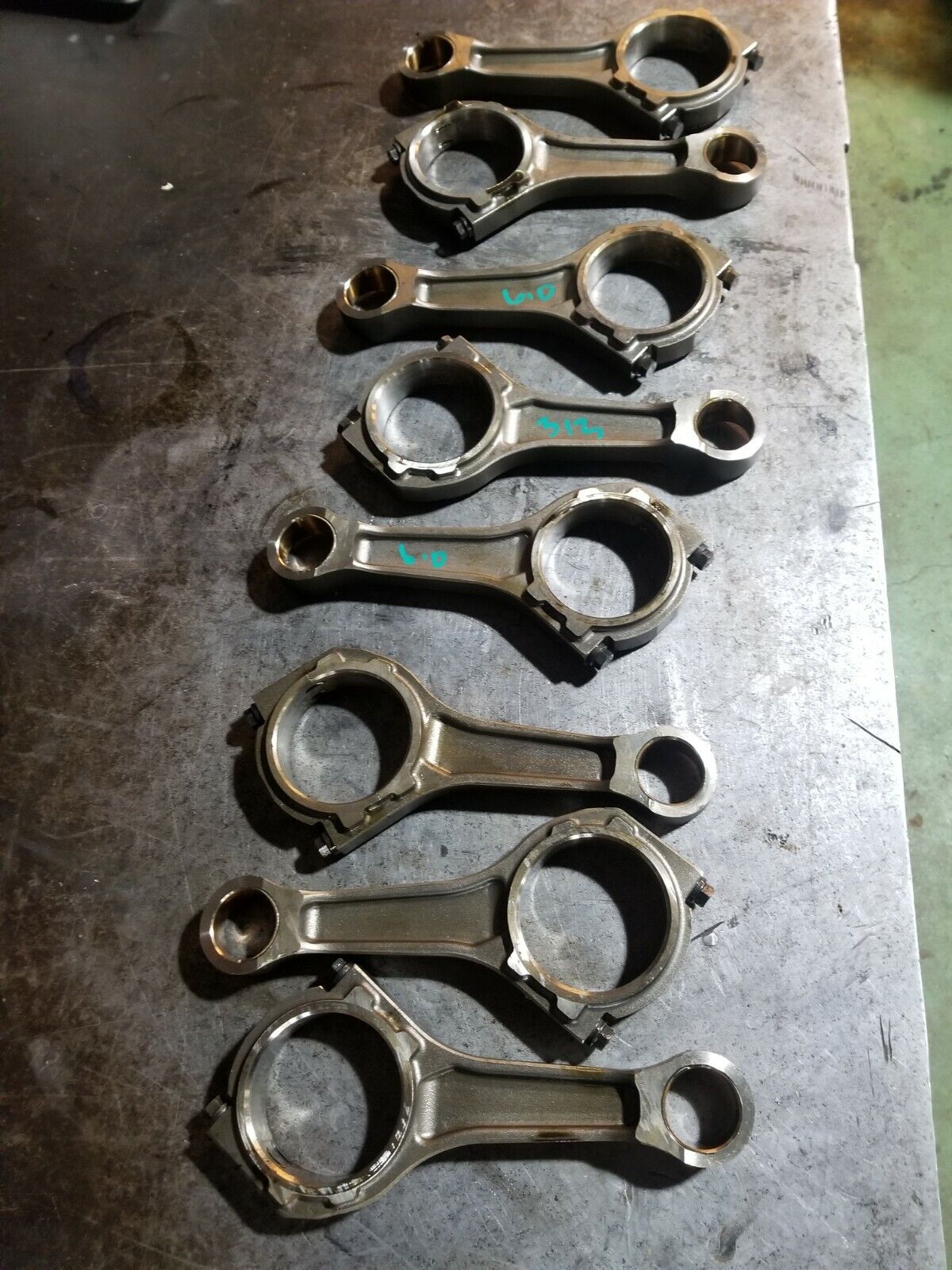 2003-2010 6.0l Powerstroke Used Connecting Rod Set of 8 6E7Z-6200-A