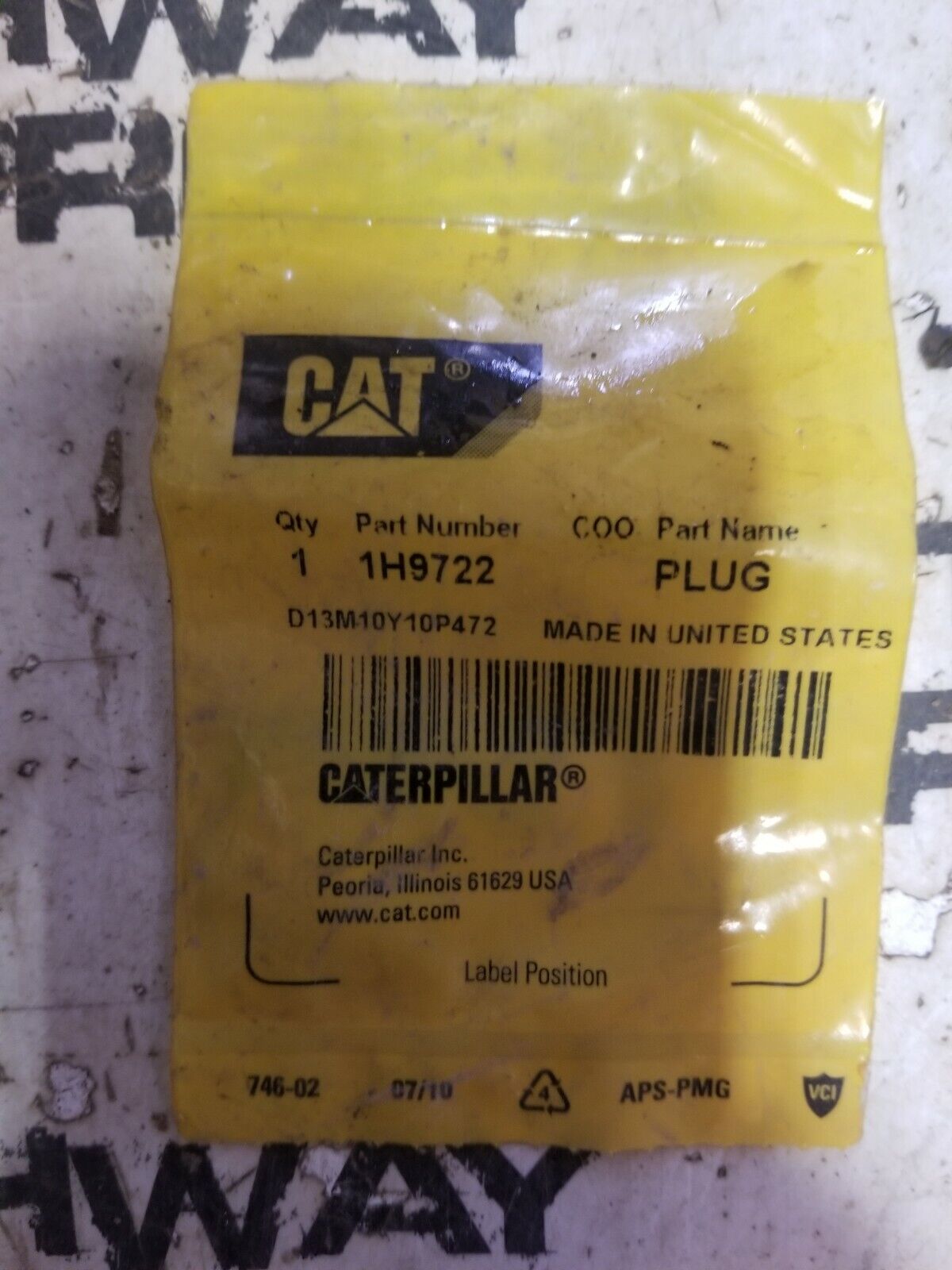 1H-9722 CATERPILLAR PLUG