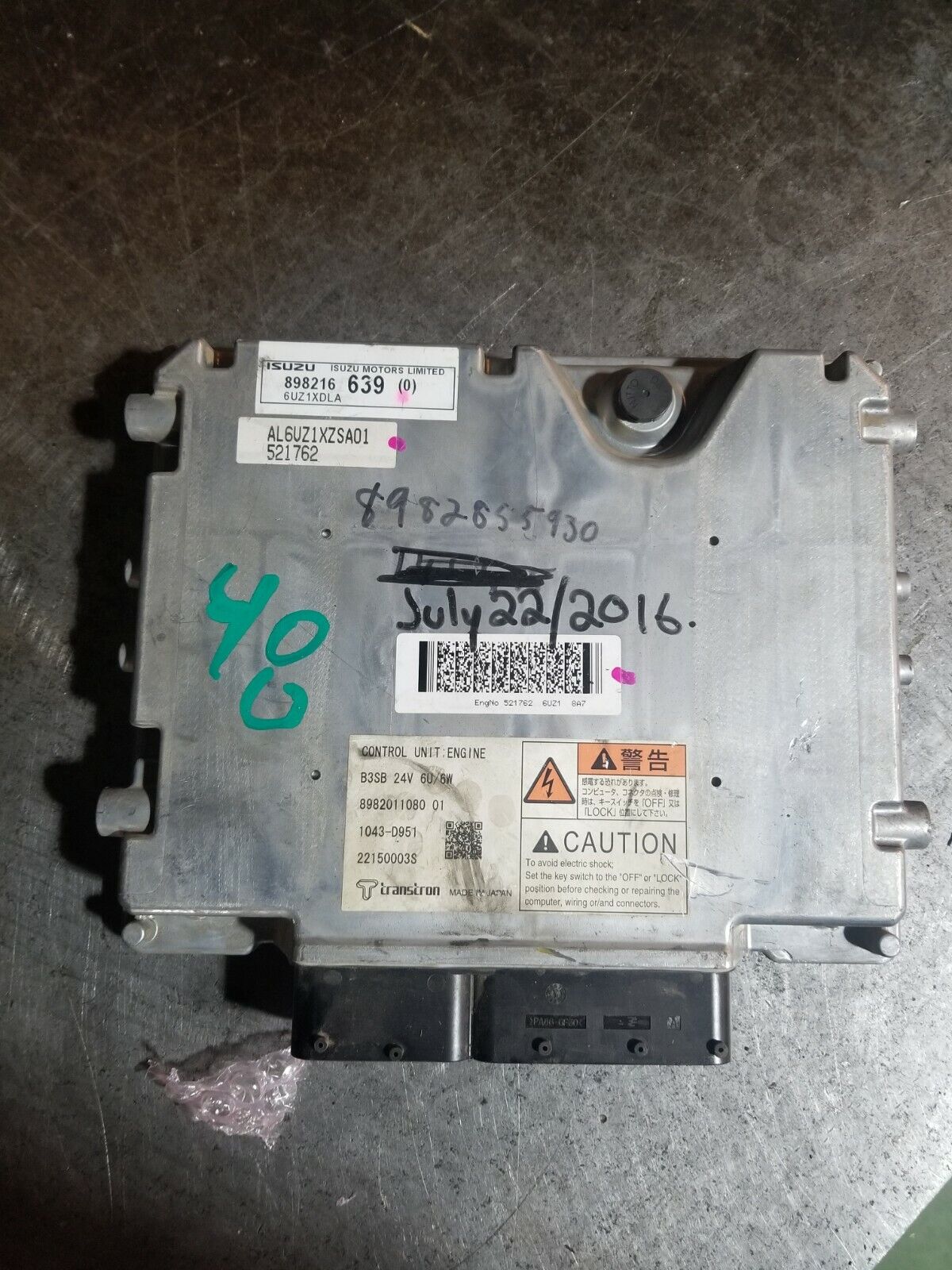 ISUZU ECM 8982855930 898216639 b3sb 24v 89882011080 1043-d951 CORE/FOR PARTS