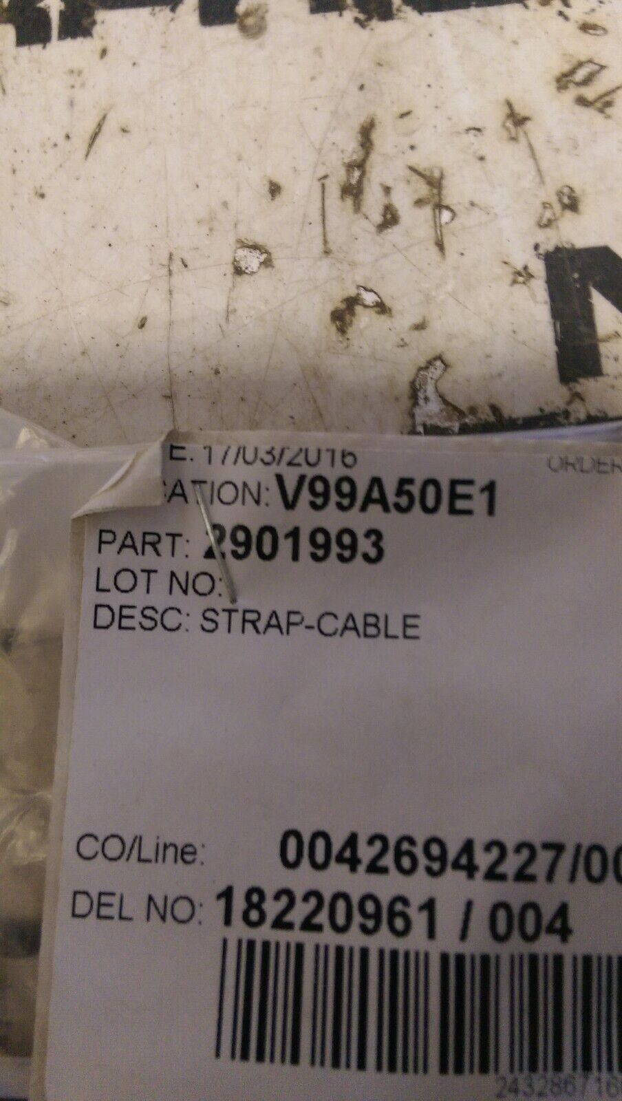 2901993 290-1993 STRAPCABLE CATERPILLAR BAG OF 9 STRAPS