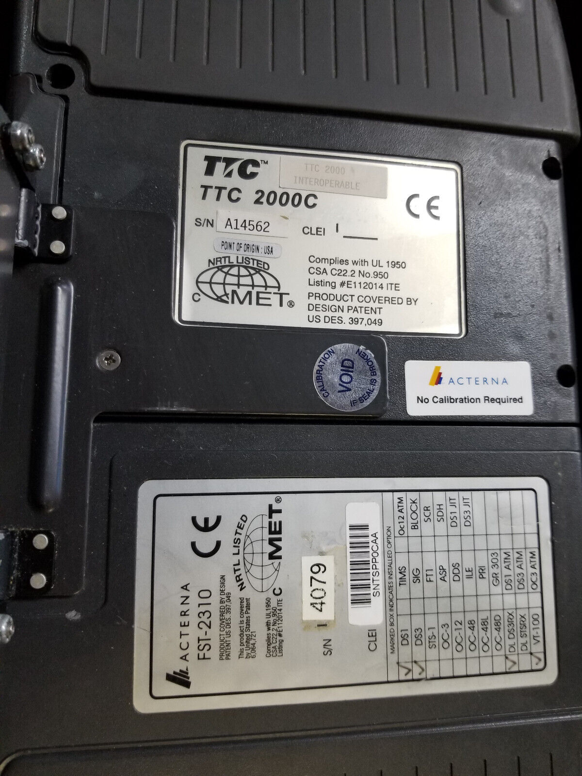 ACTERNA TTC2000 TESTPAD NO POWER CHORD