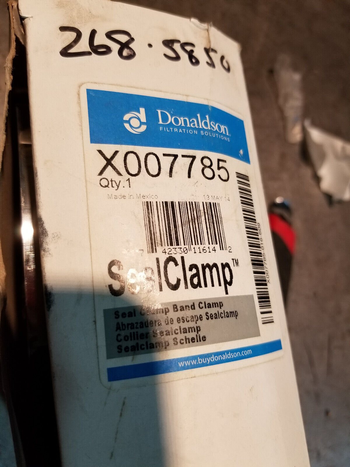 X007785 SEAL CLAMP 5" STAINLESS STEEL