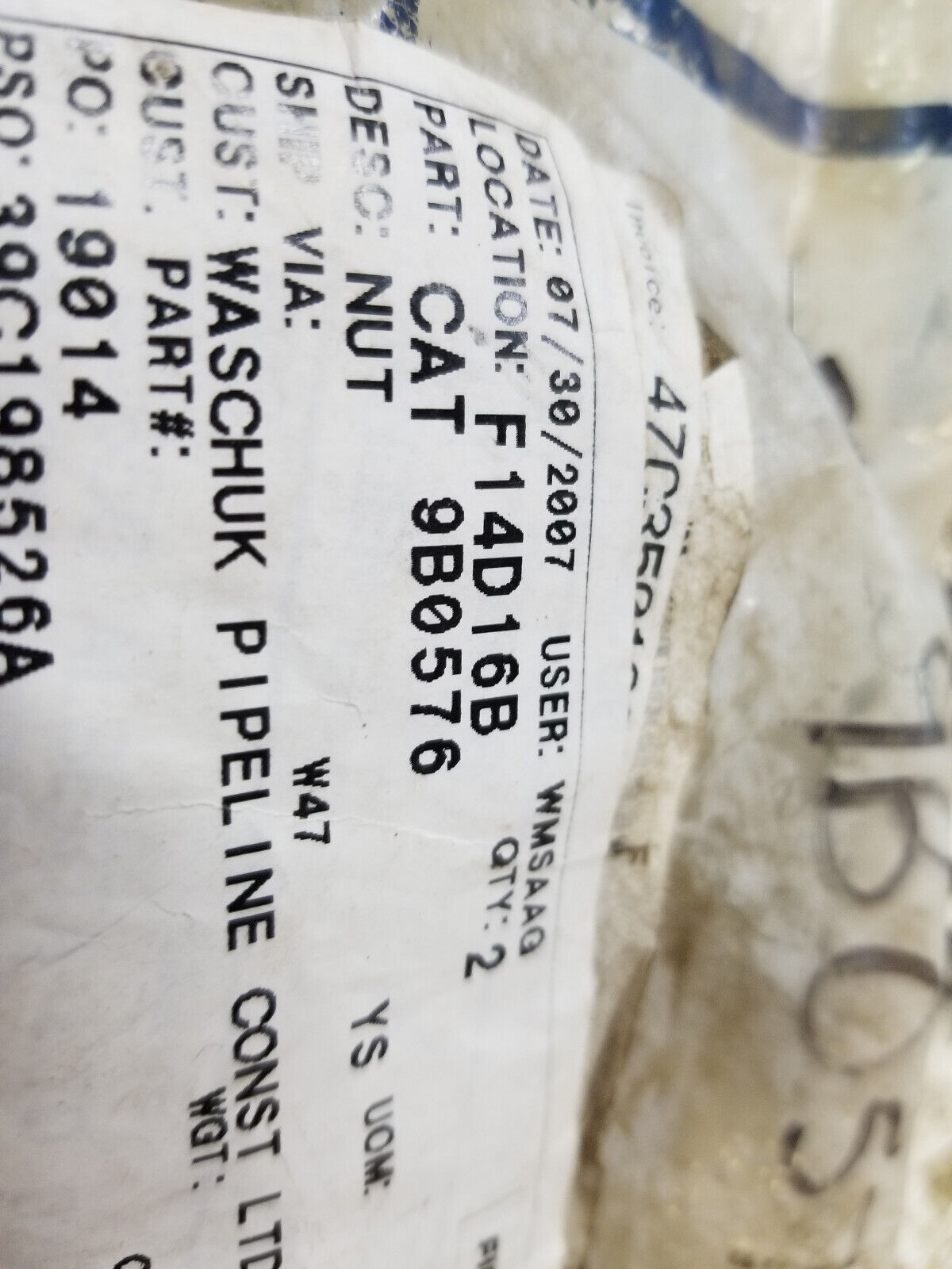 PACK OF 2 - CATERPILLAR 9B-0576 BEARING LOCK NUT 9B0576