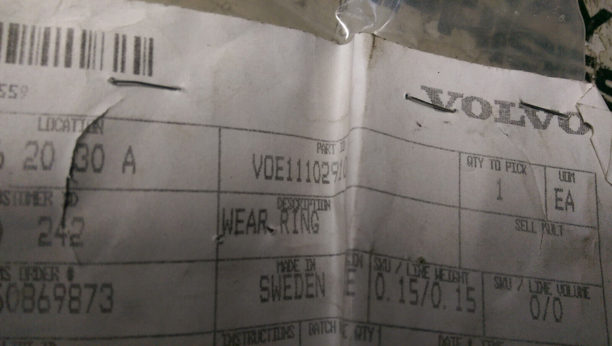 VOLVO VOE11102910 WEAR RING 11102910