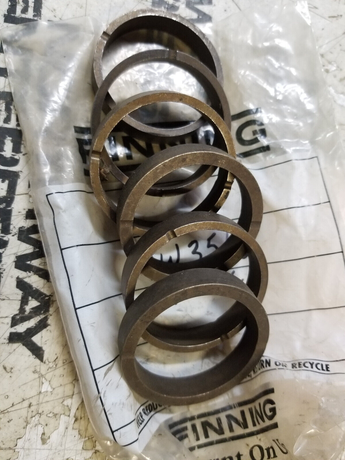 LOT OF 6 PC - CATERPILLAR 9W-3563 SEAL RING 9W3563