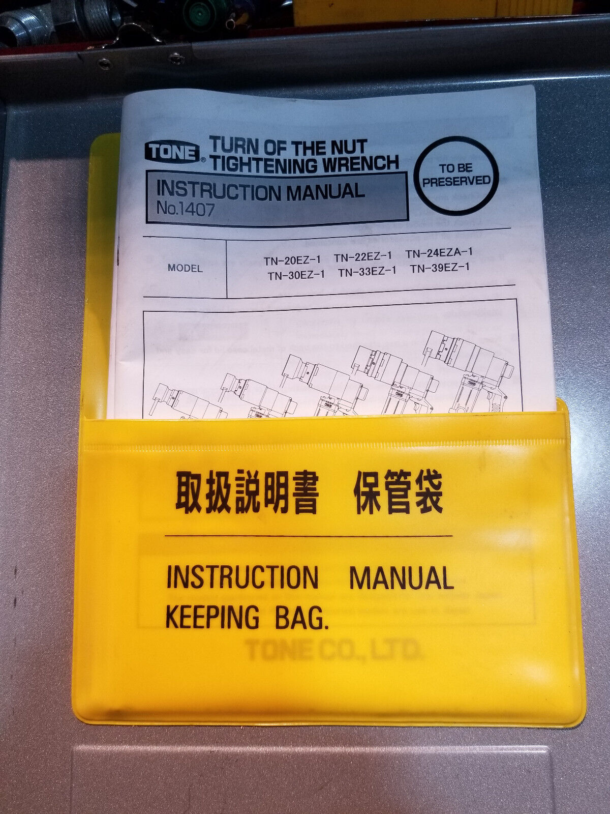 TN-20EZ-1 Tone Shear Wrench Model TN-20EZ-1 - Turn of the Nut Tightening Wrench