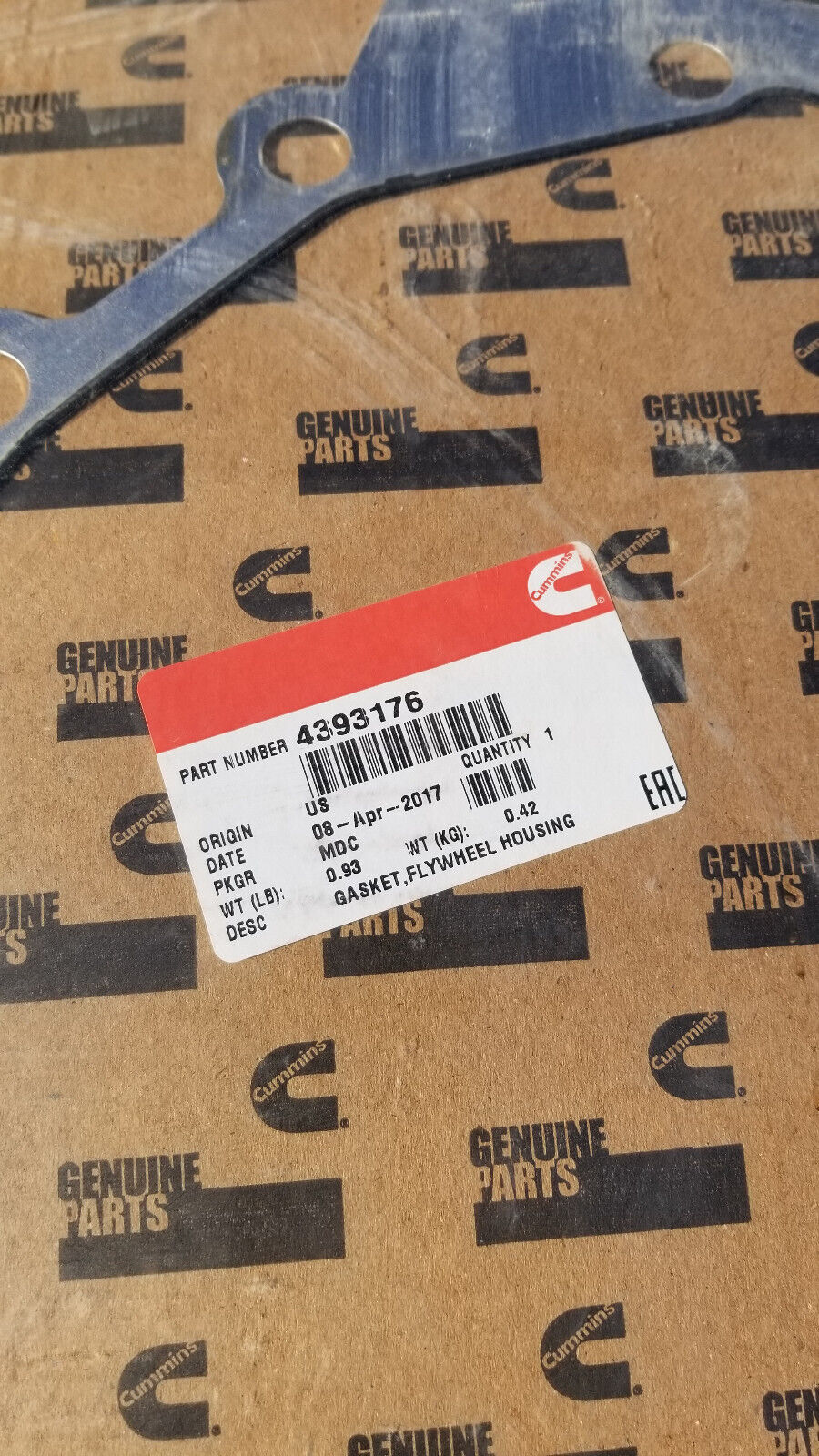 Genuine Cummins 4393176 Flywheel Housing GASKET