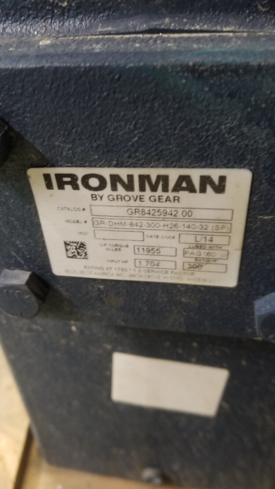 IRONMAN GROVE GEAR BOX GR8425942.00 GR-DHM-842-300-H26-140-32 (SP)