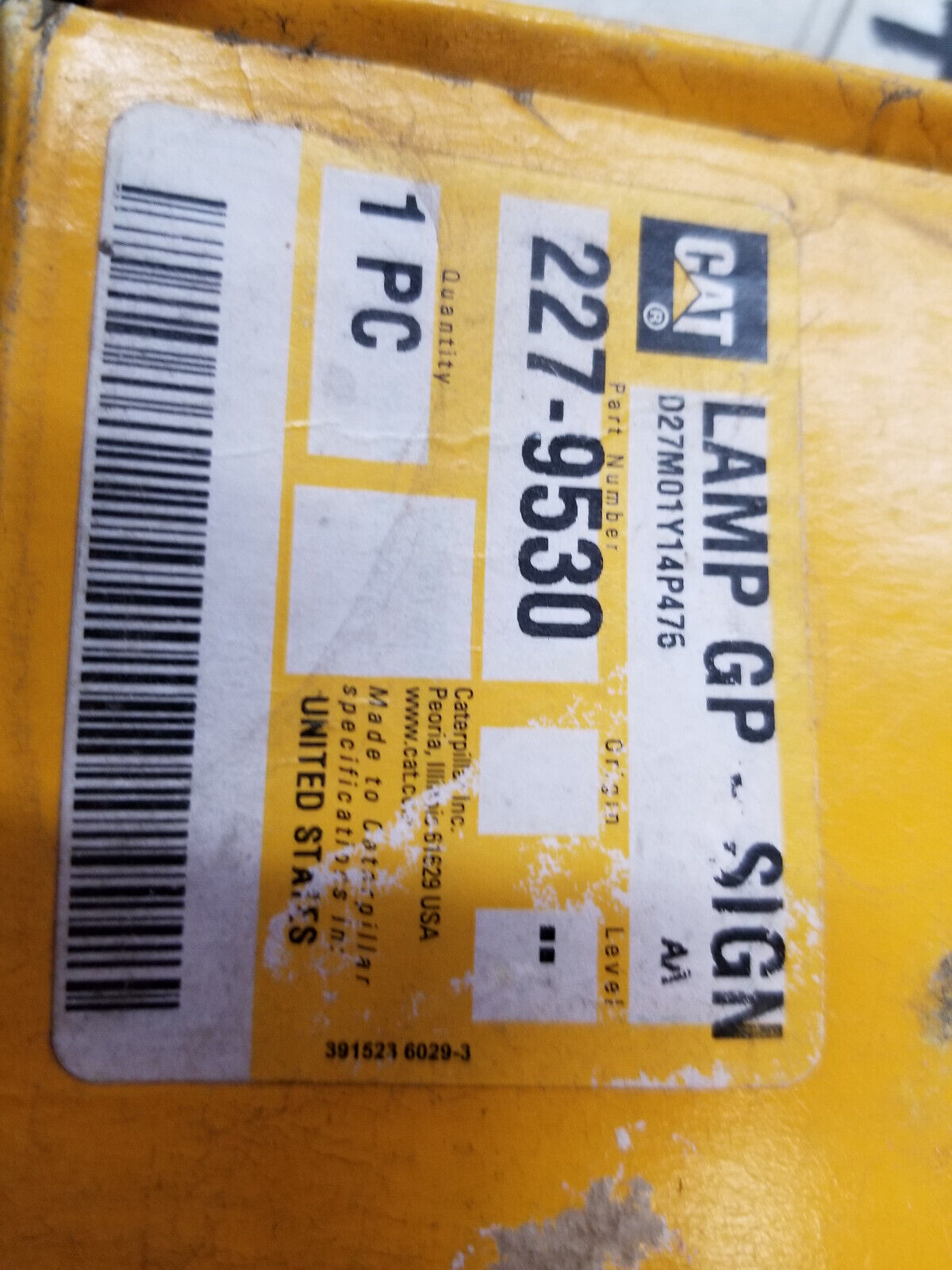 AMBER CATERPILLAR SIGNAL LAMP 227-9530 2279530