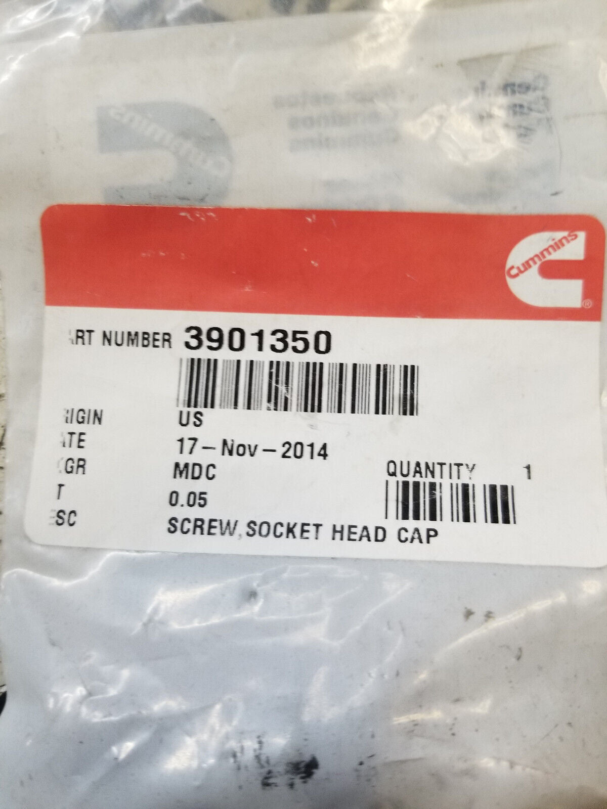 Lot of 12pc - Cummins Socket Head Cap Screw 3901350