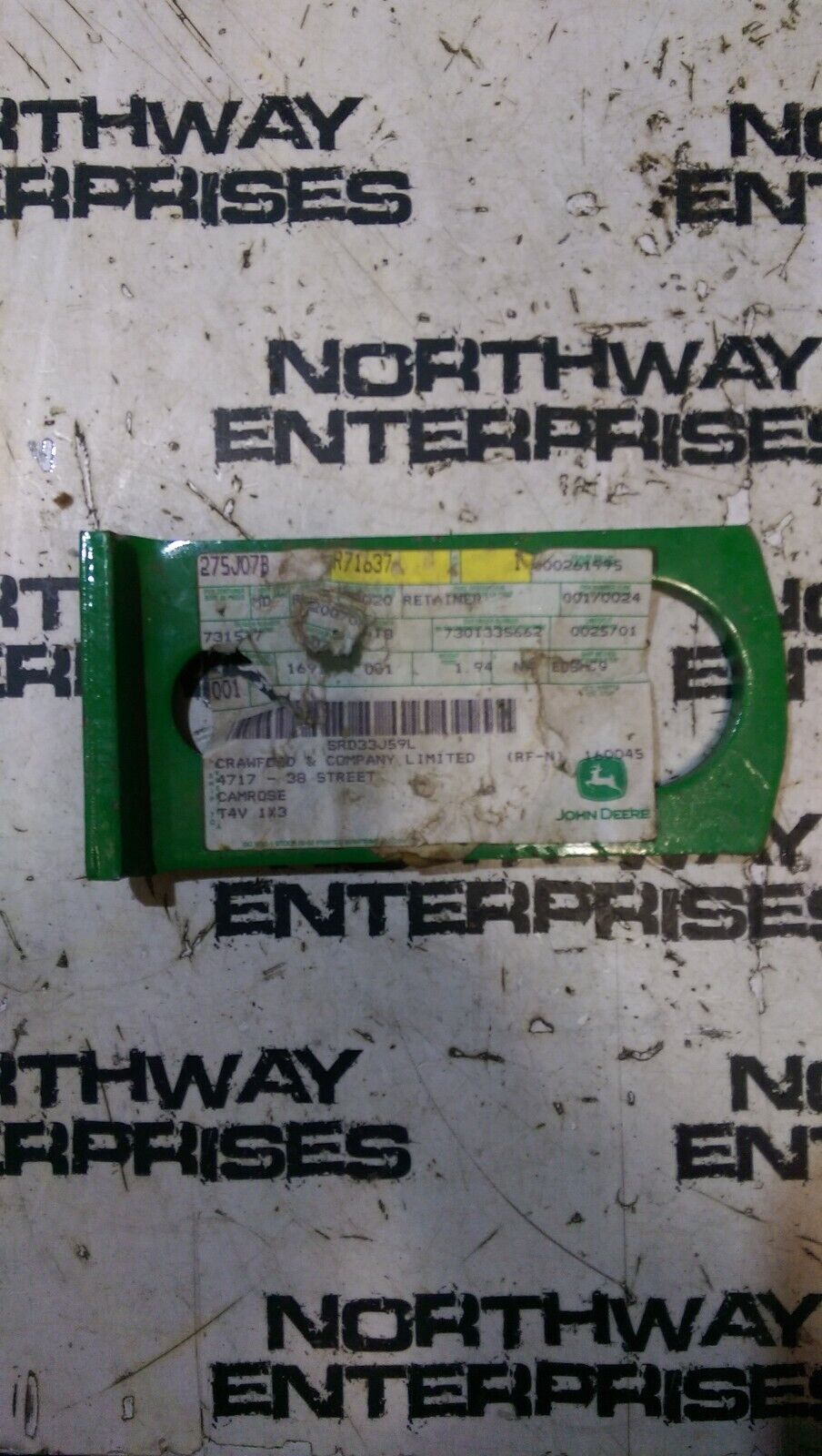 JOHN DEERE R71637 RETAINER