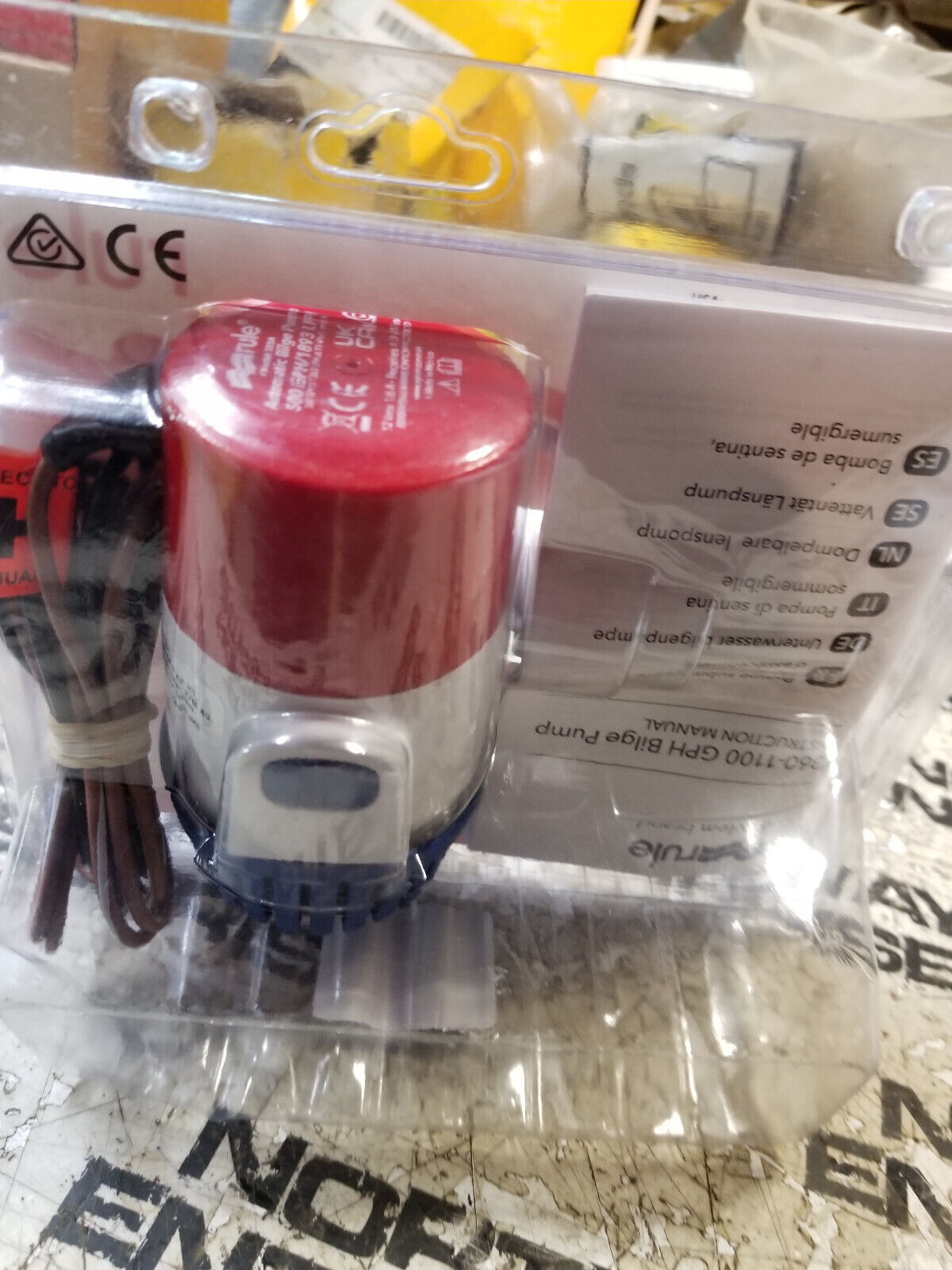 Rule 25SA Automatic Bilge Pump 500 GPH Marine 12V DC 3/4" Hose Submersible 25S