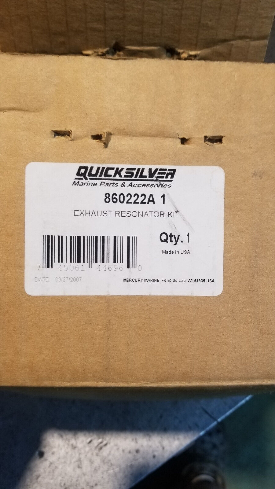 Mercury Mercruiser Quicksilver 860222a1 Resonator Kit 860222