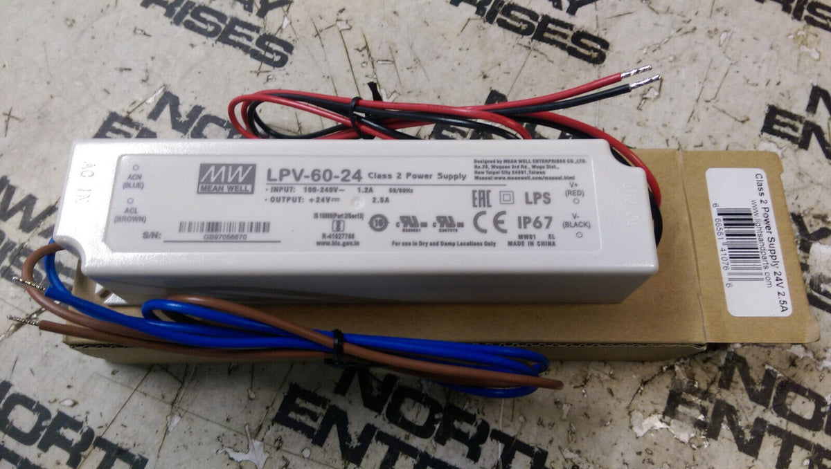 LPV-60-24 class 2 power supply 24v 2.5a