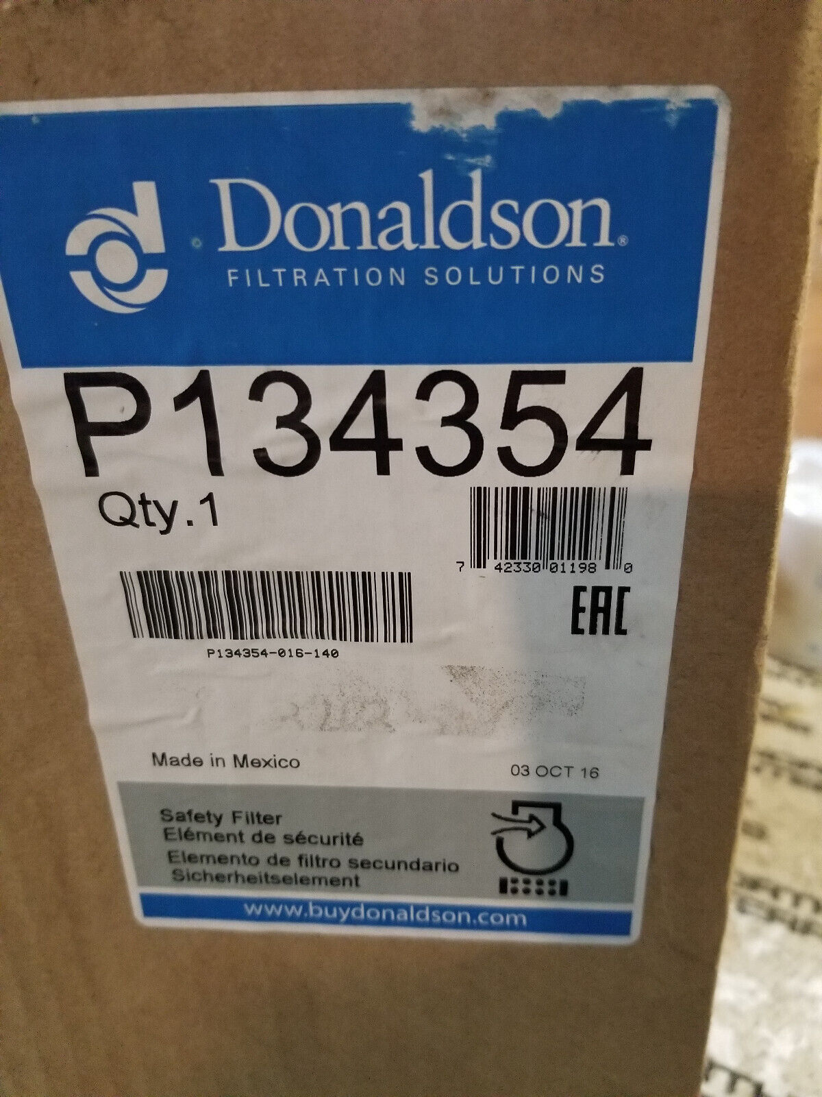 Donaldson Air Filter Safety- P134354
