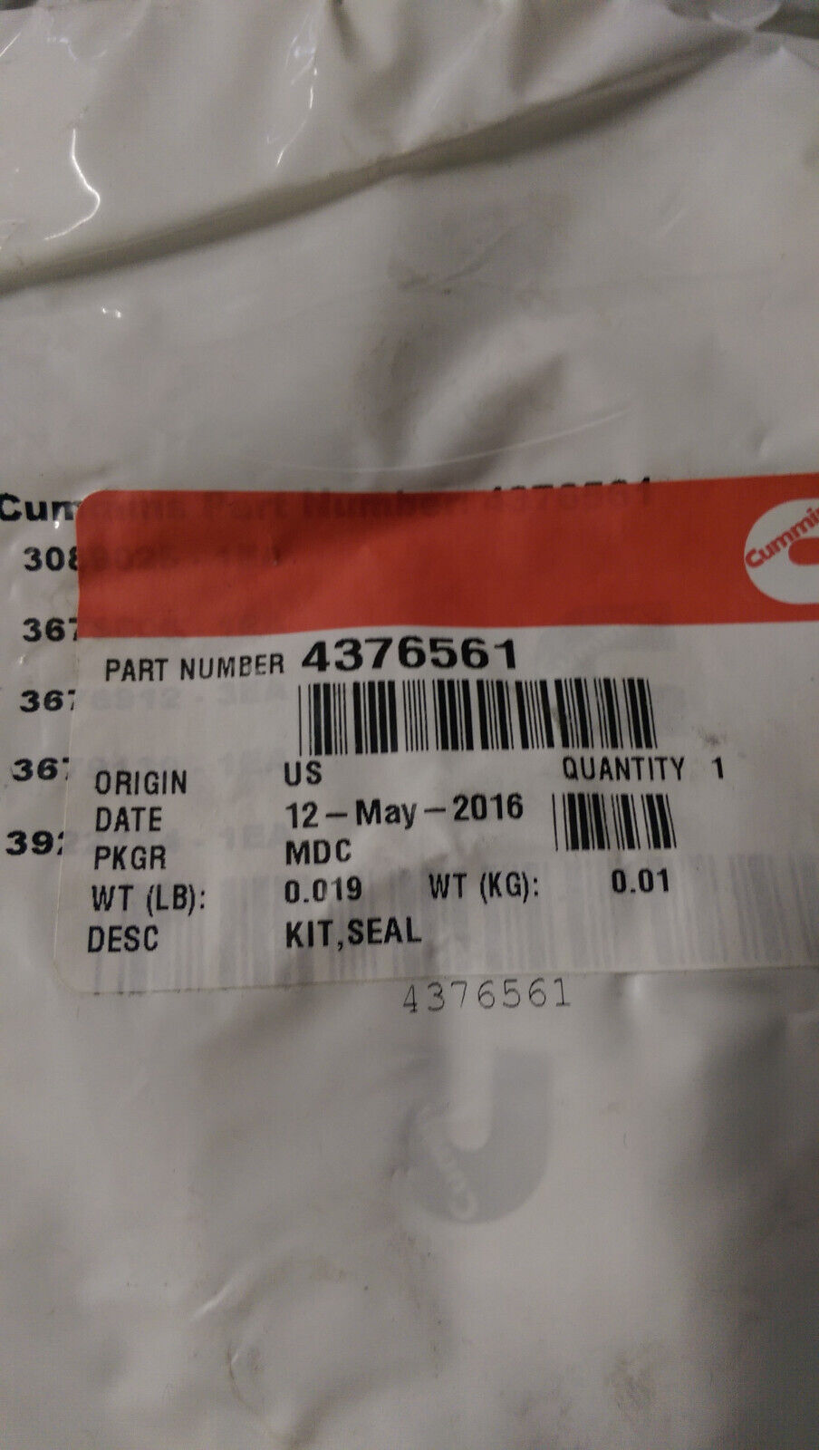 4376561 CUMMINS SEAL KIT