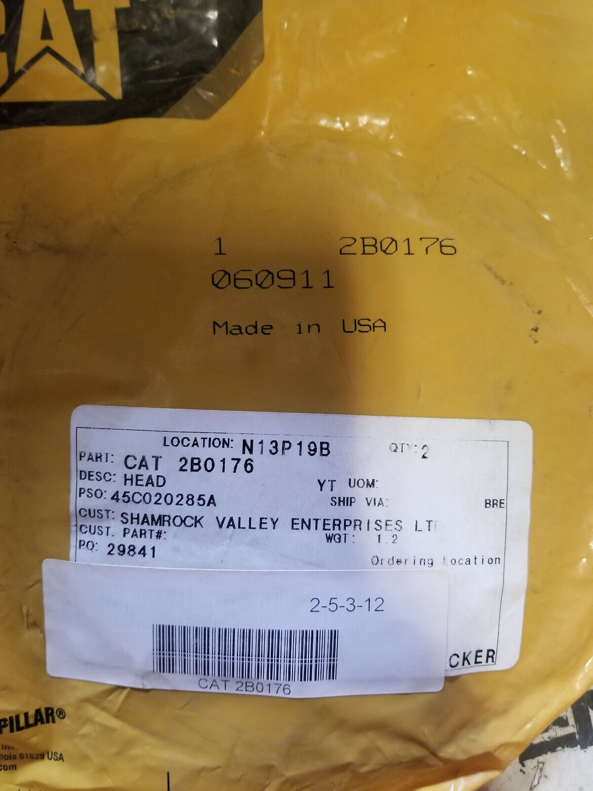 2B-0176 CATERPILLAR CAP