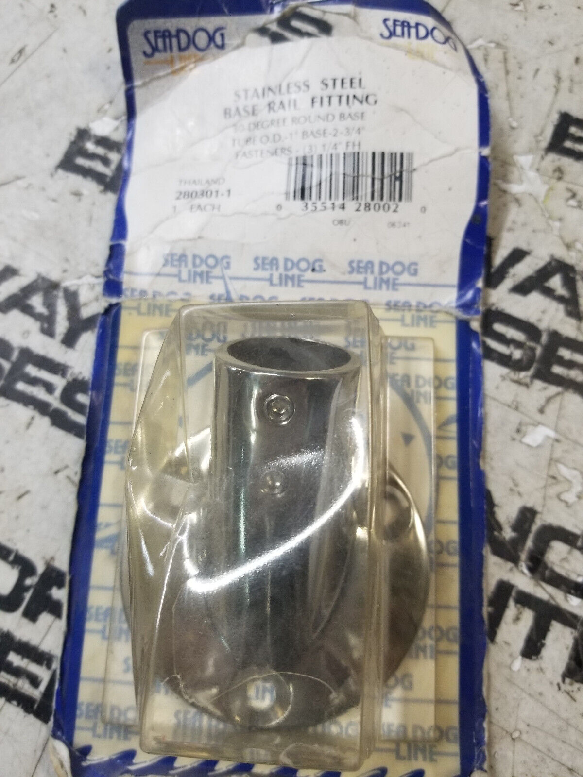 SEADOG 30 ROUND BASE RAIL FITTING S/S 1" TUBE 280301-1