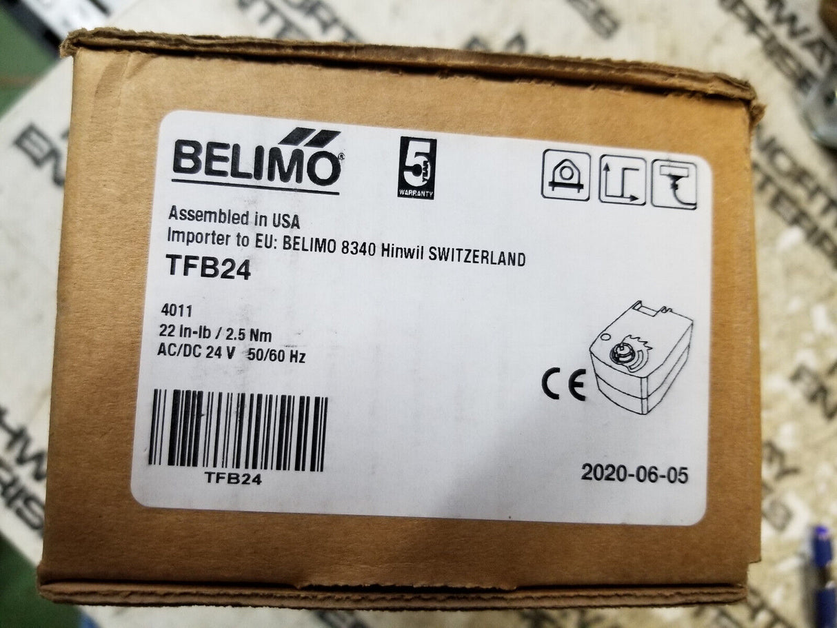 Belimo TFB24 Spring Return Actuators 22in-lb/2.5 Nm 24VAC/DC
