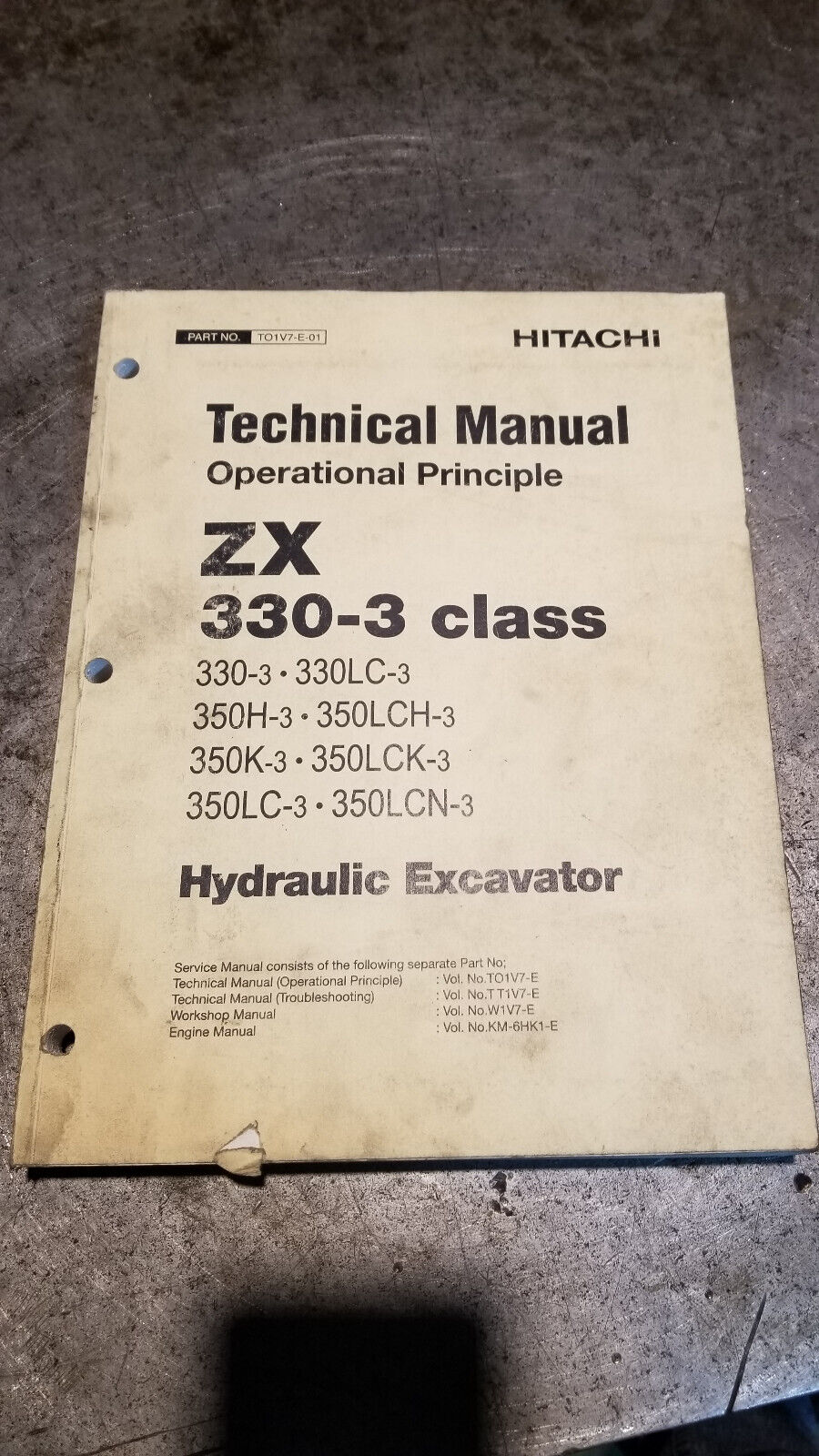 TO1V7-E-01 HITACHI ZX 330-3 CLASS TECHNICAL MANUAL