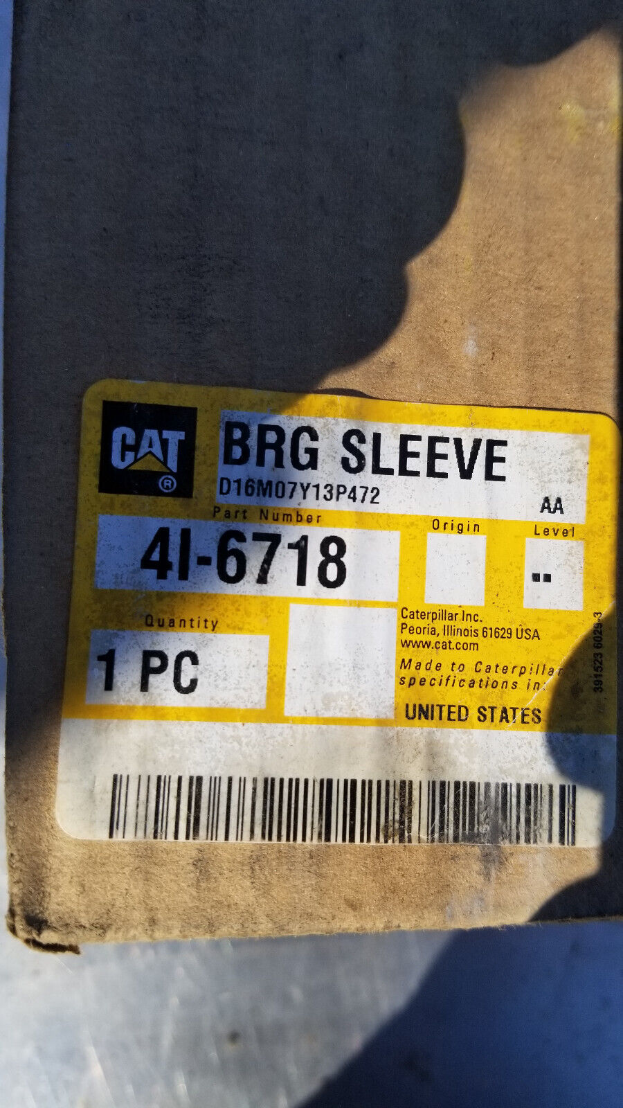 CATERPILLAR 4I-6718: Sleeve Bearing (Bushing) 4I6718 OEM CAT