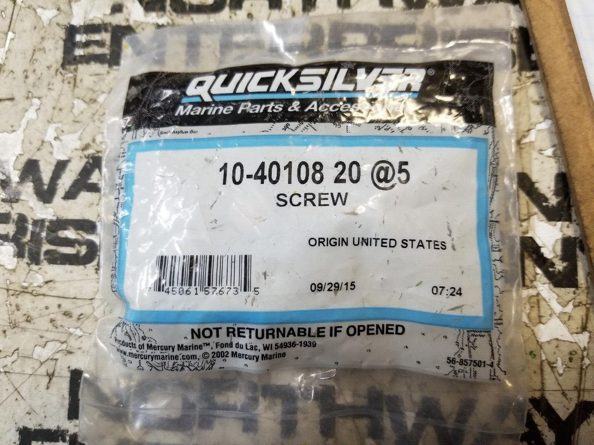 10-4010820 BAG OF 5 SCREWS QUICKSILVER 10-4010820